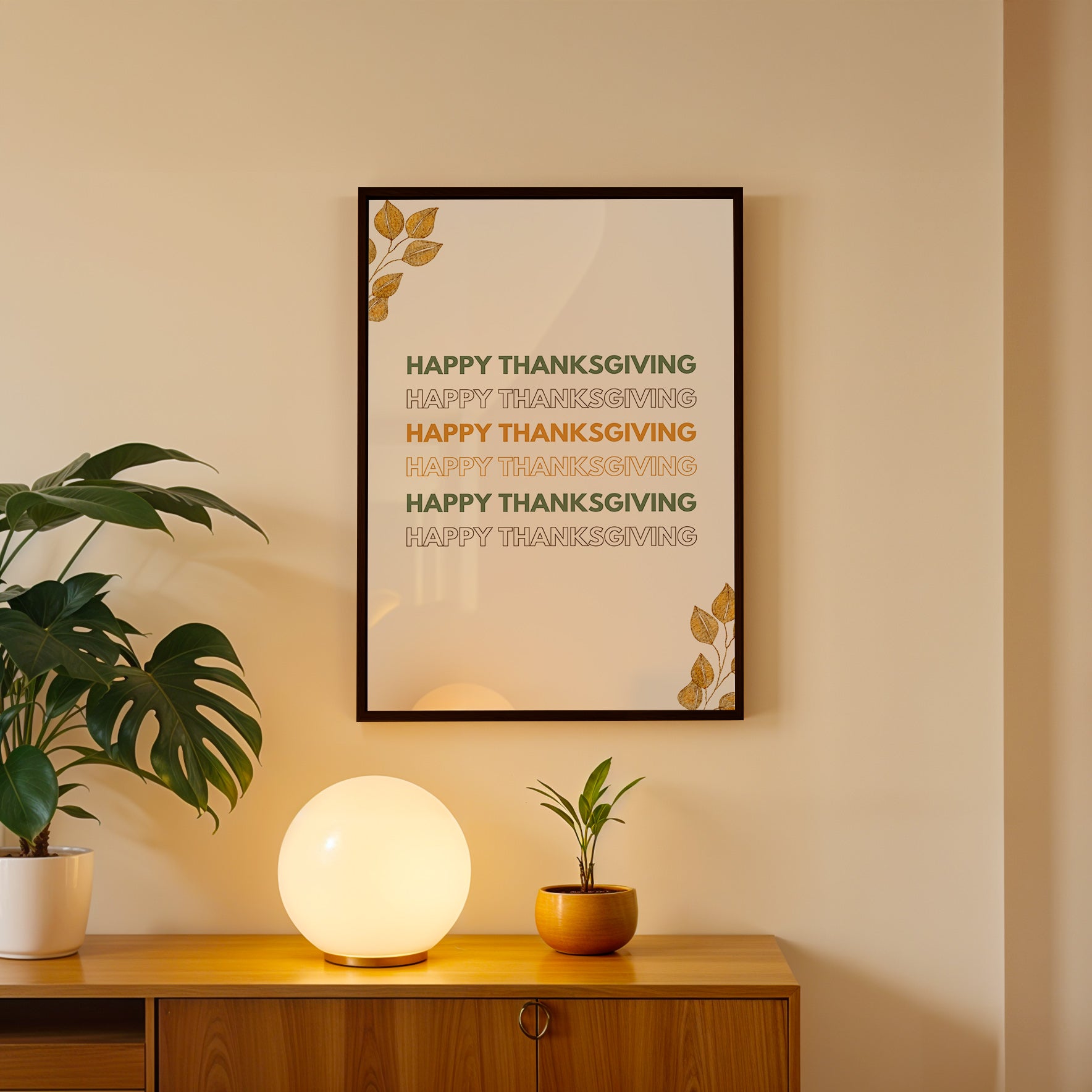 Grateful Lines – Typography Wall Art Frame (AB100)