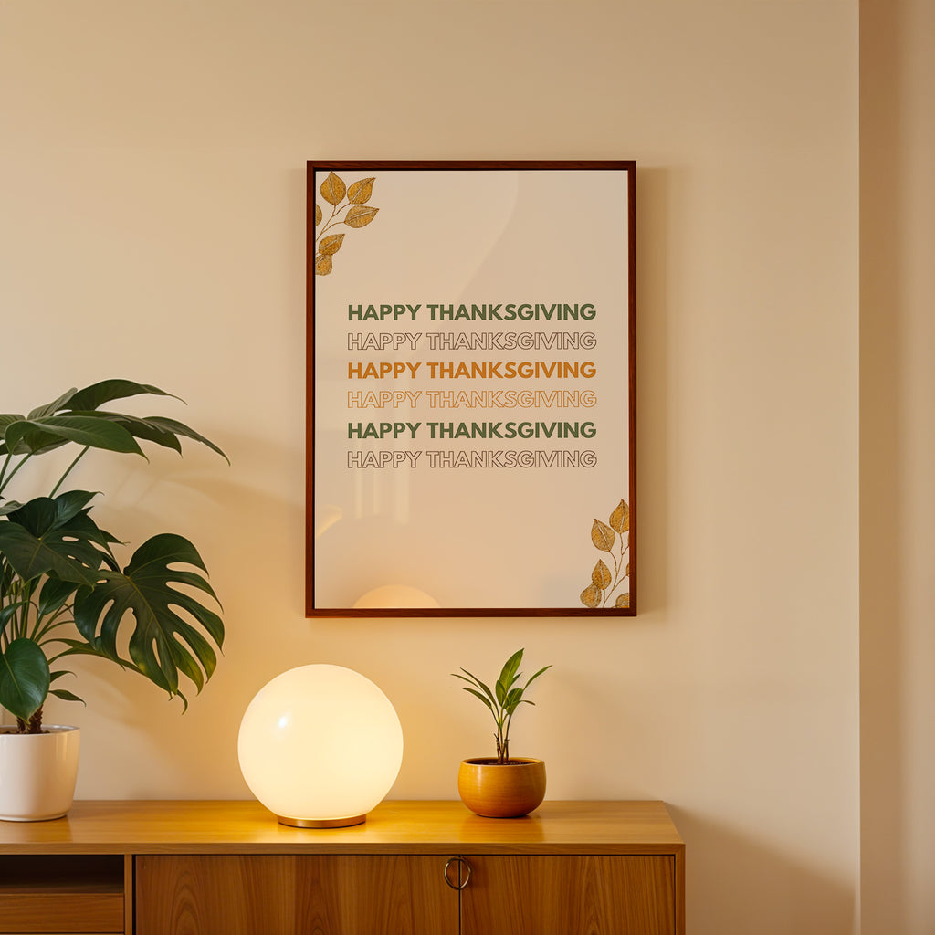 Grateful Lines – Typography Wall Art Frame (AB100)