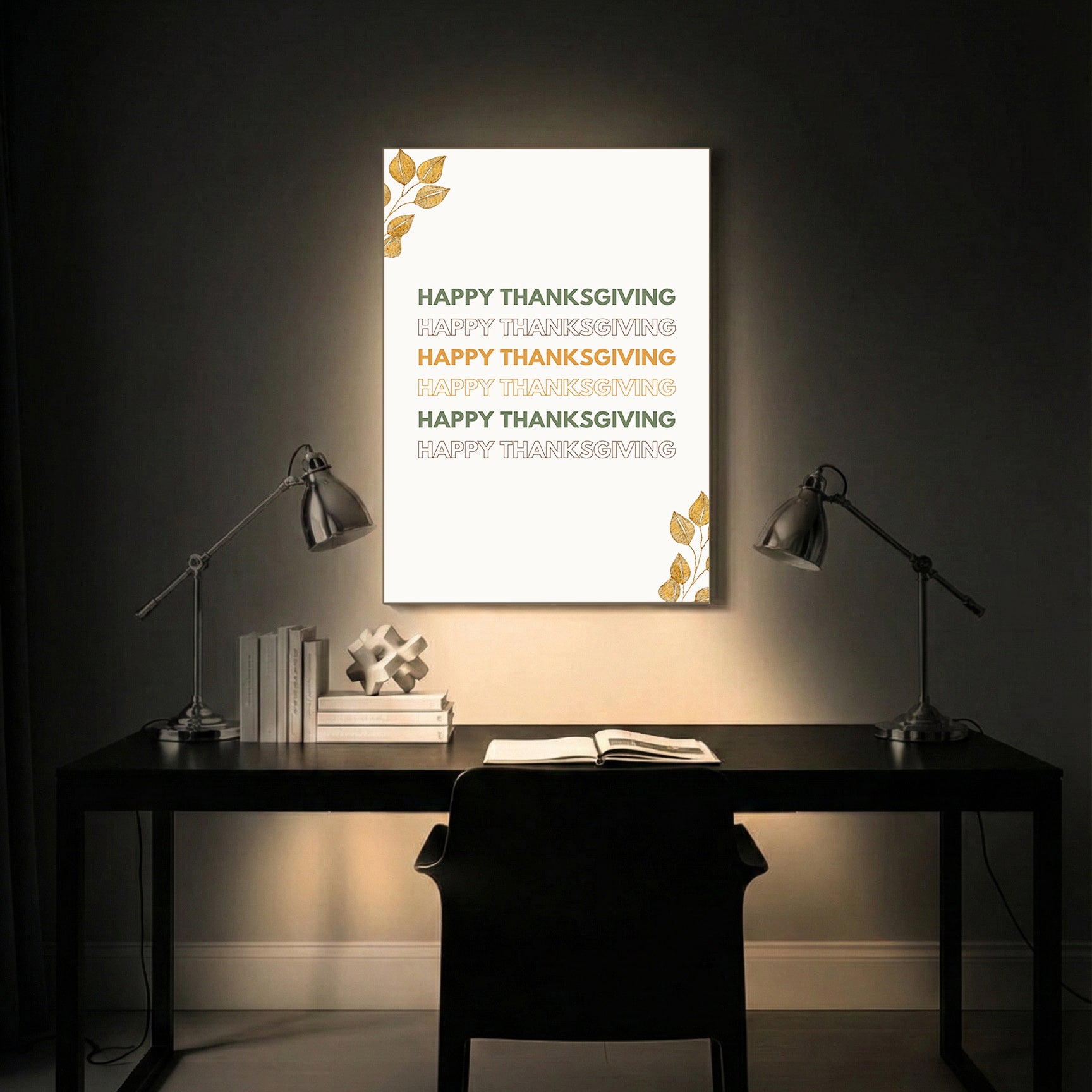 Grateful Lines – Typography Wall Art Frame (AB100)