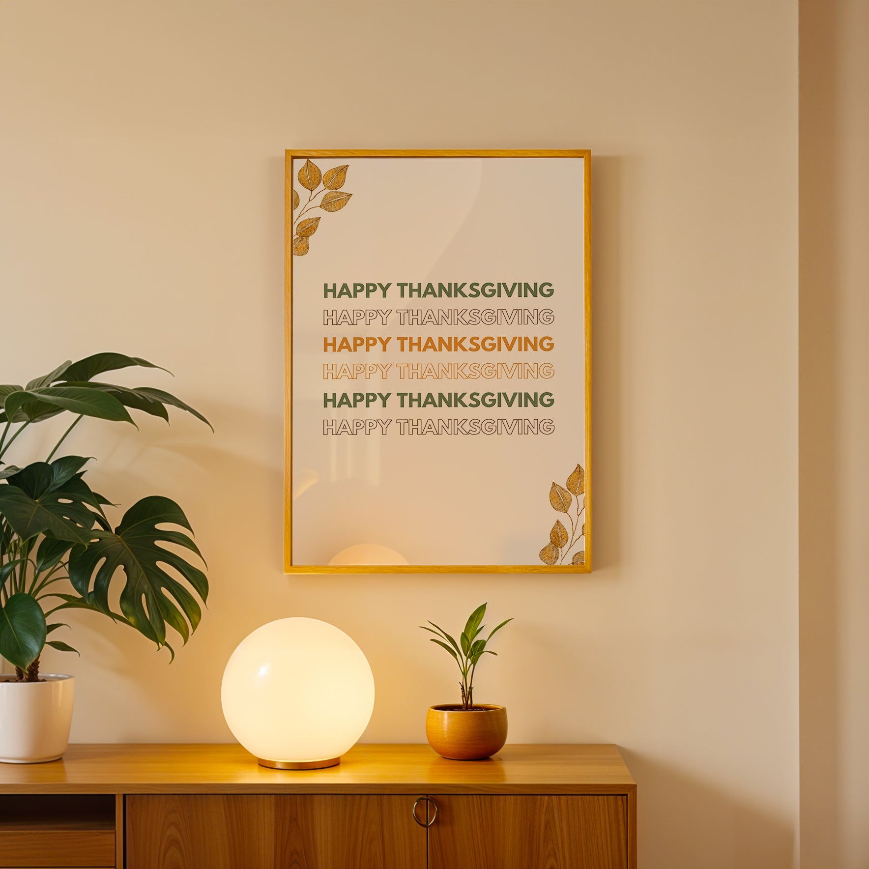 Grateful Lines – Typography Wall Art Frame (AB100)