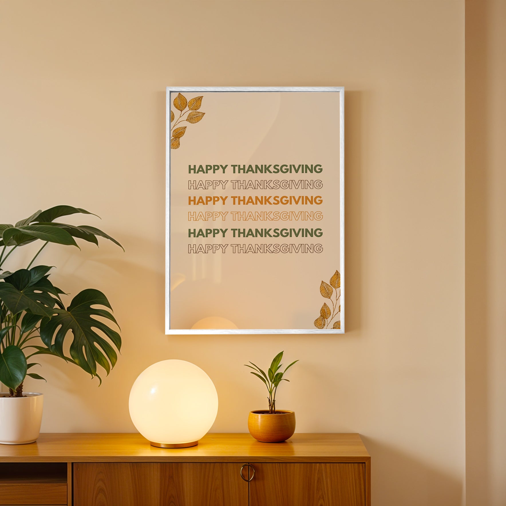 Grateful Lines – Typography Wall Art Frame (AB100)