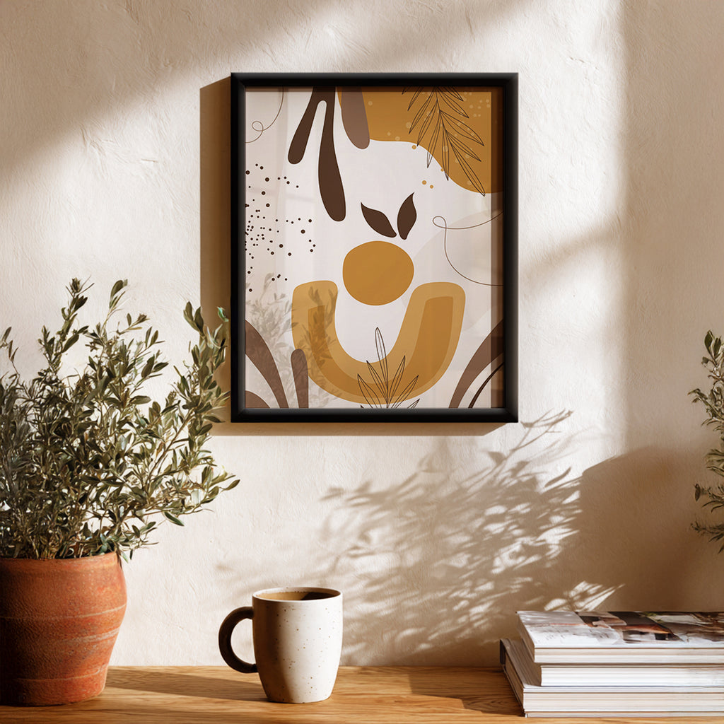 Warm Floral Abstract Wall Art (AB27)
