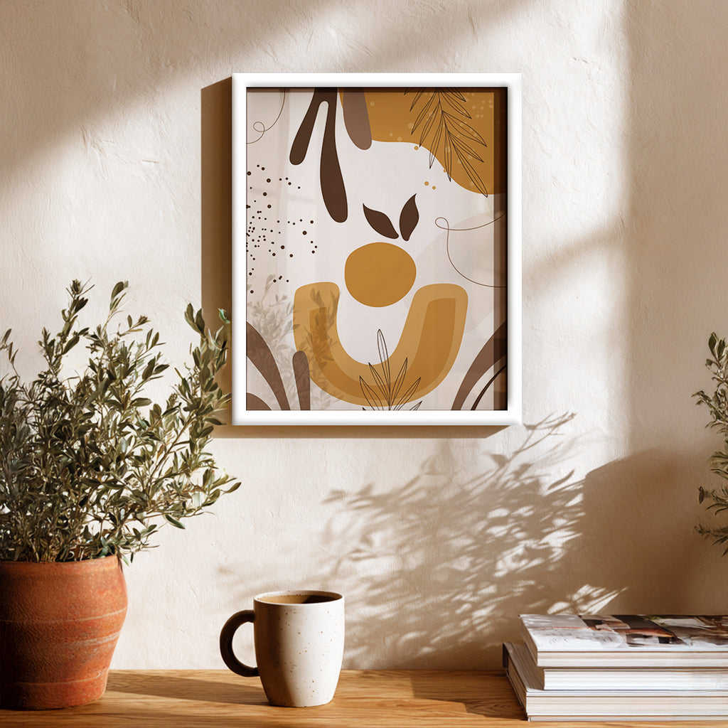 Warm Floral Abstract Wall Art (AB27)