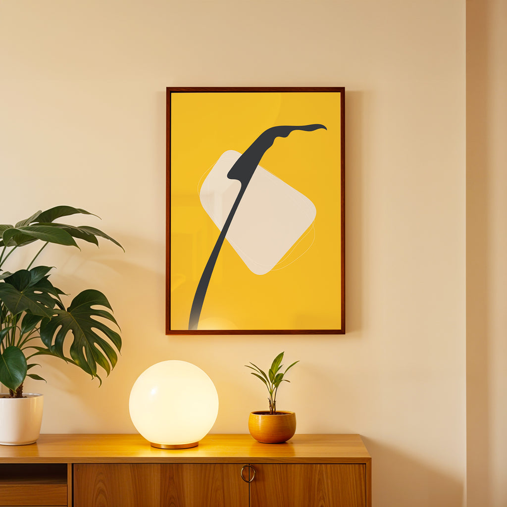 Clean Lines Yellow Abstract Wall Decor (AB38)