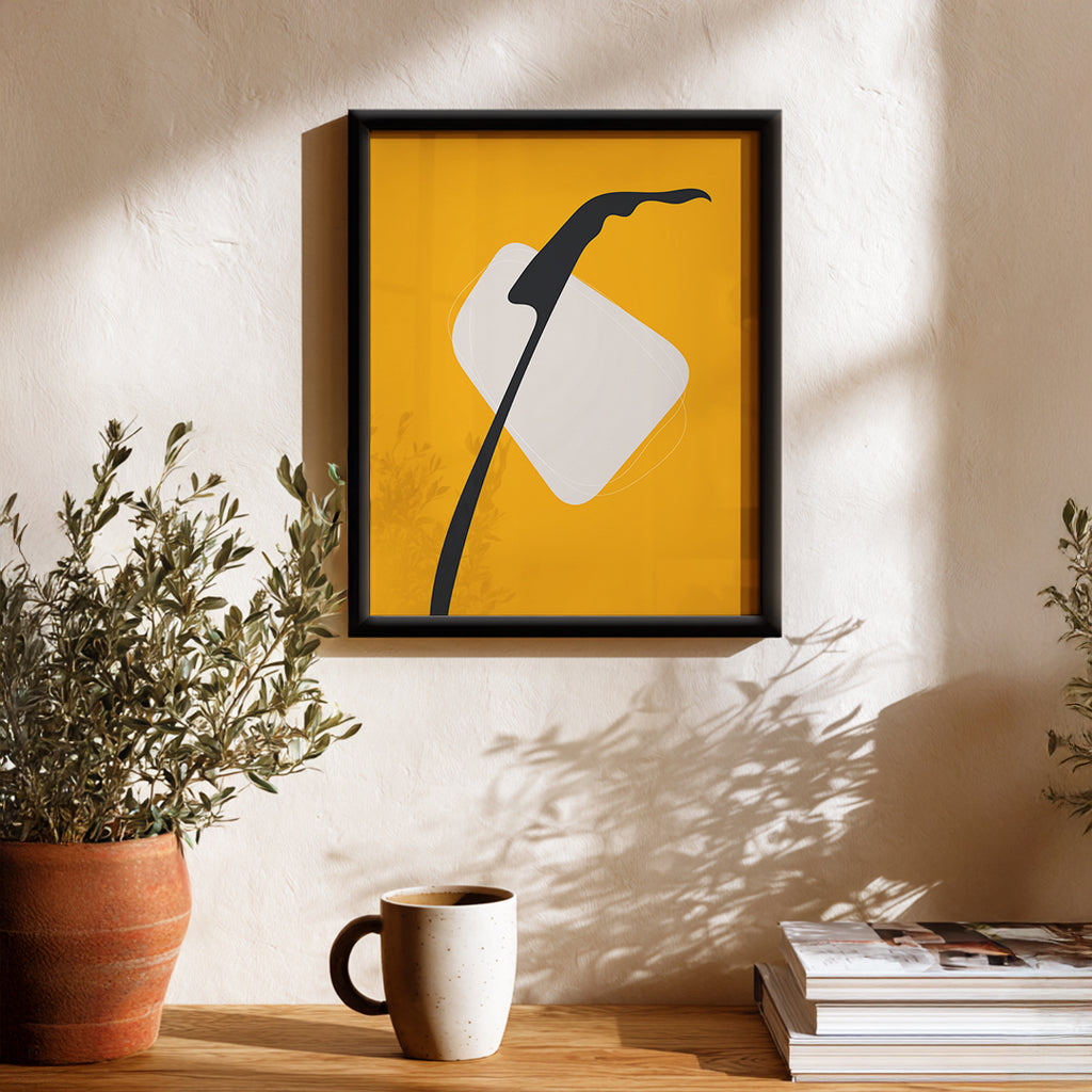 Clean Lines Yellow Abstract Wall Decor (AB38)