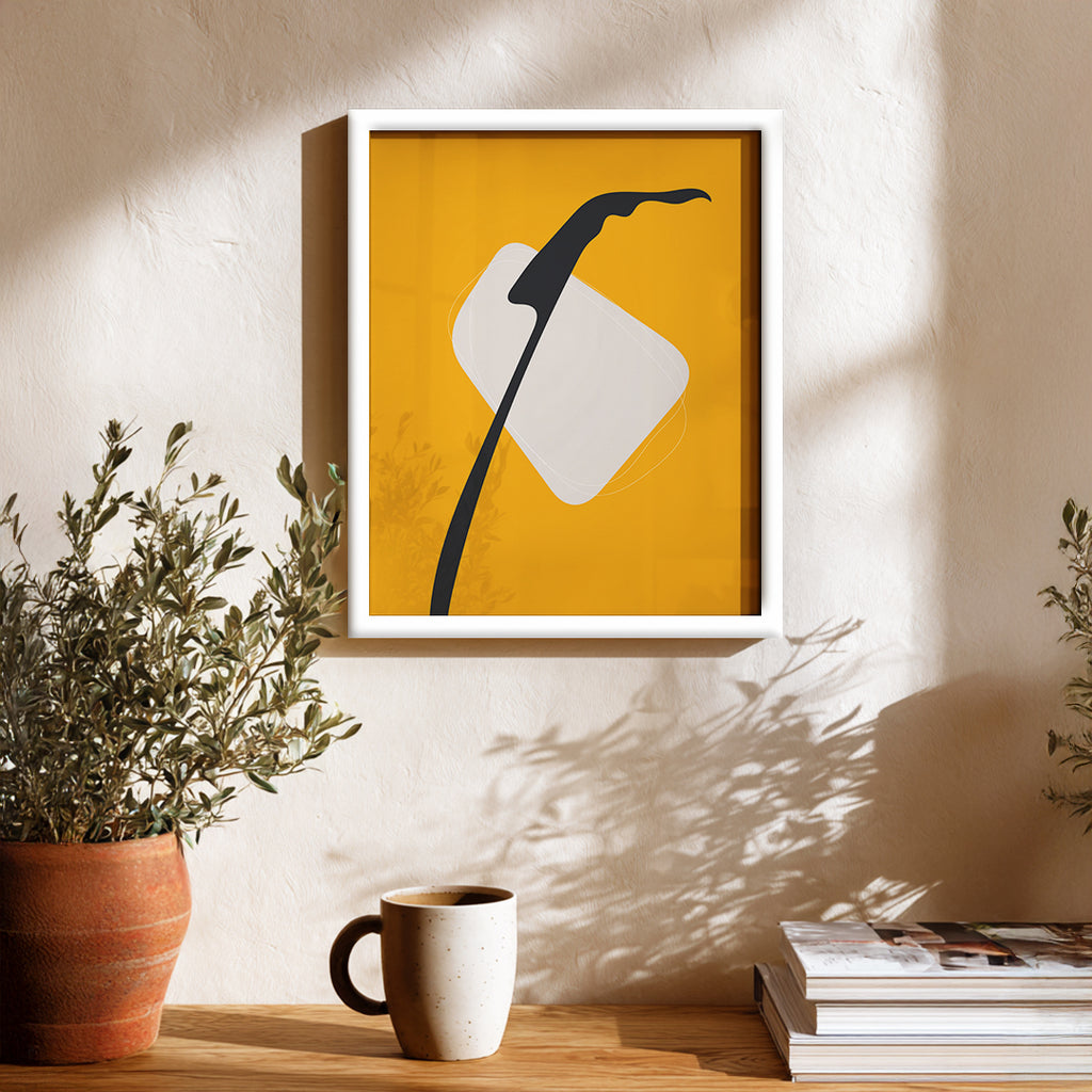 Clean Lines Yellow Abstract Wall Decor (AB38)