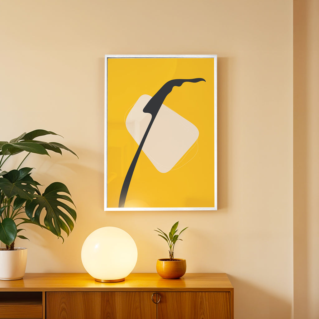 Clean Lines Yellow Abstract Wall Decor (AB38)