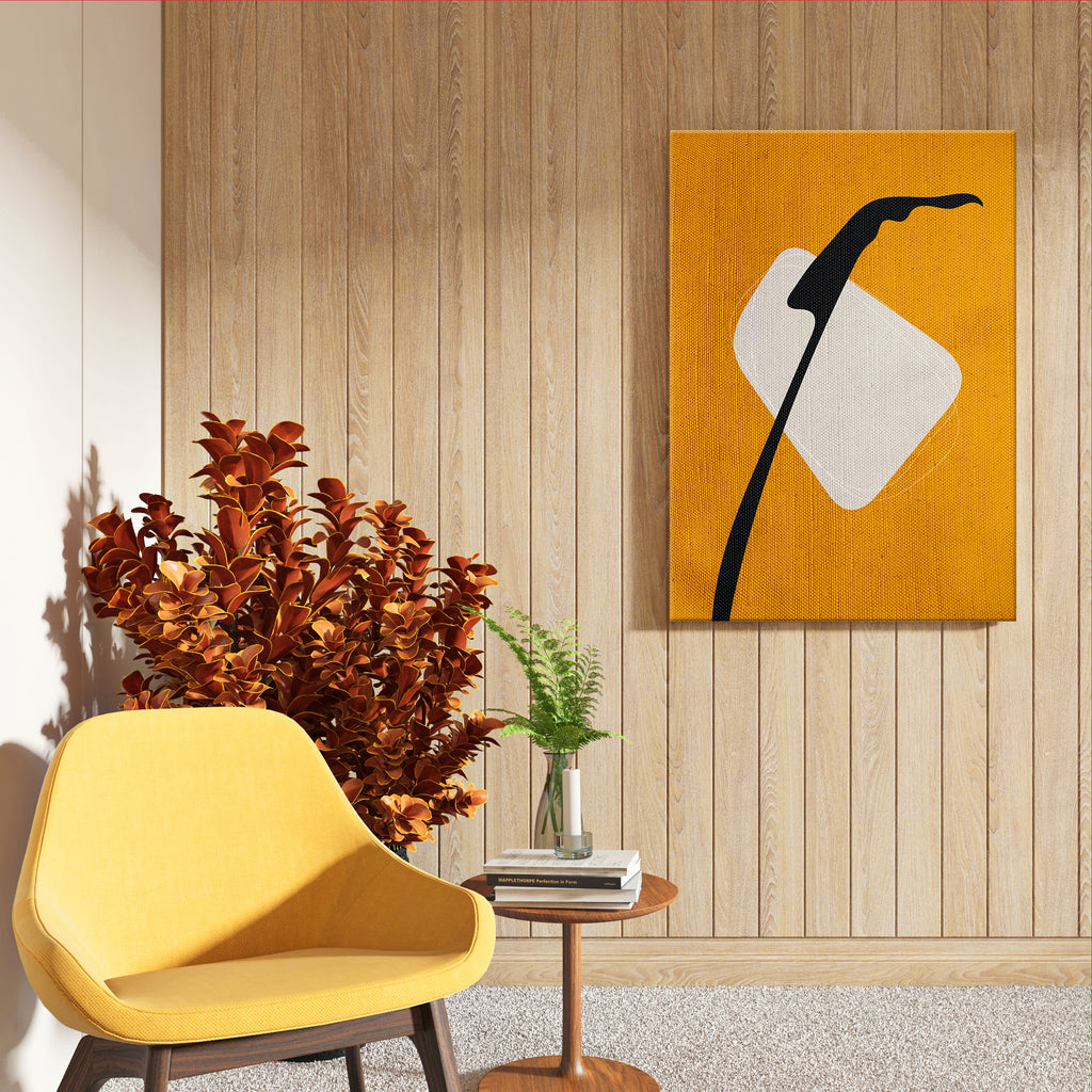 Clean Lines Yellow Abstract Wall Decor (AB38)