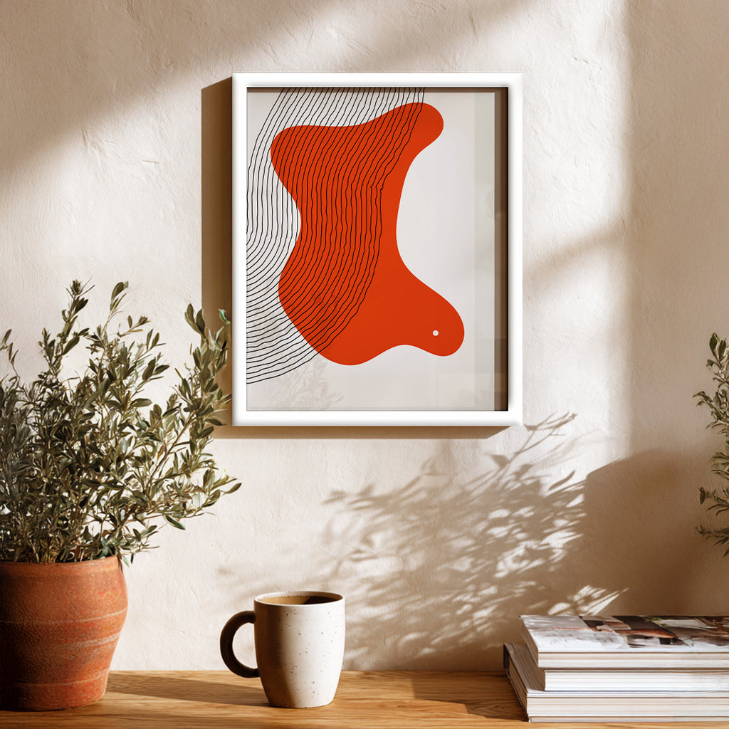 Bold Red Abstract Wall Art (AB43)