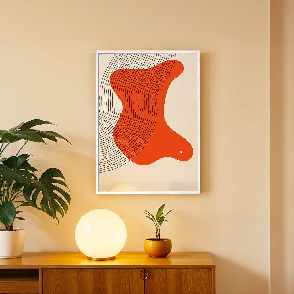 Bold Red Abstract Wall Art (AB43)