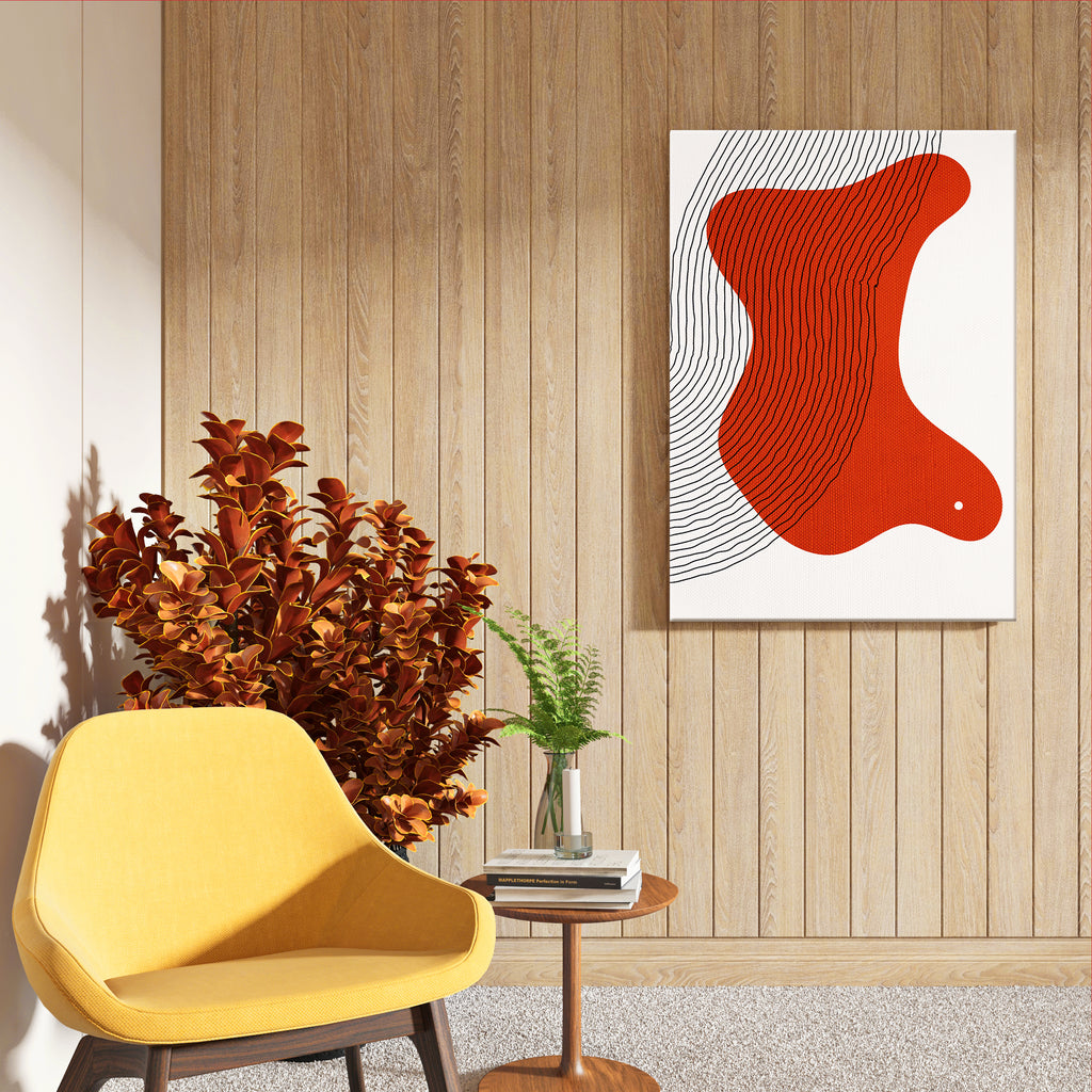 Bold Red Abstract Wall Art (AB43)