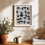 Black & White Shapes Abstract Wall Art (AB45)