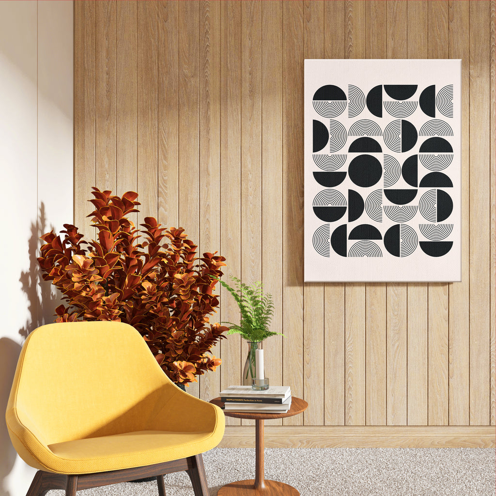 Black & White Shapes Abstract Wall Art (AB45)