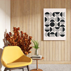 Black & White Shapes Abstract Wall Art (AB45)