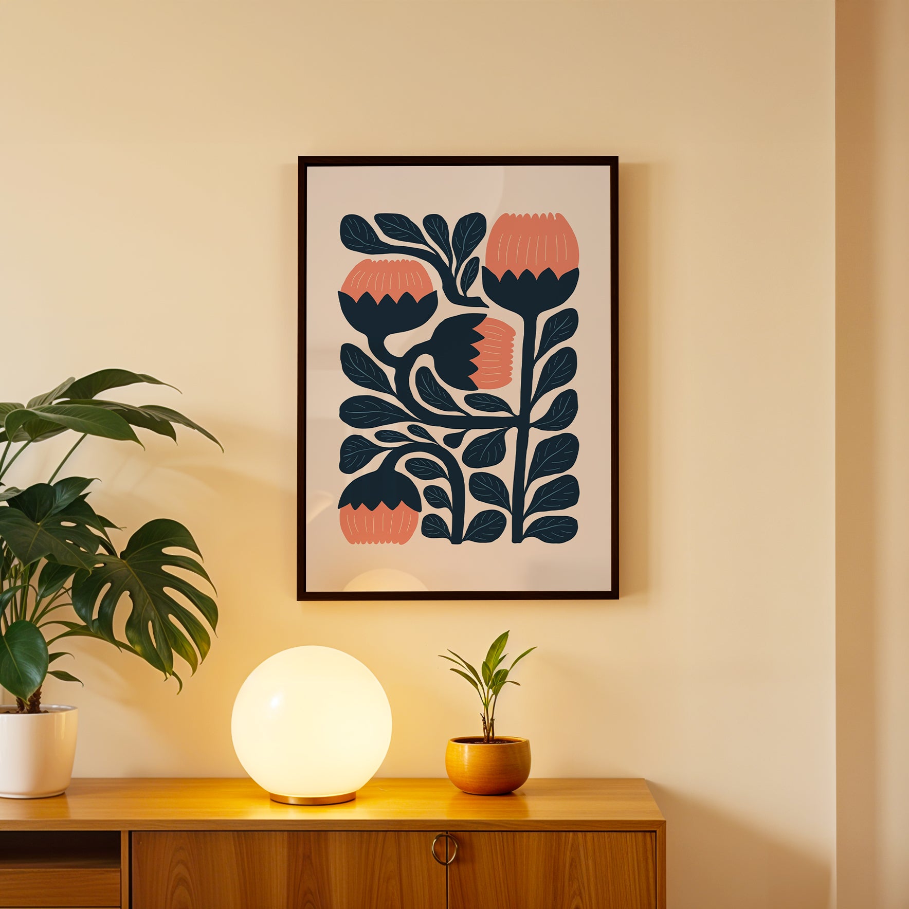Timeless Floral Abstract Art Frame (AB5)