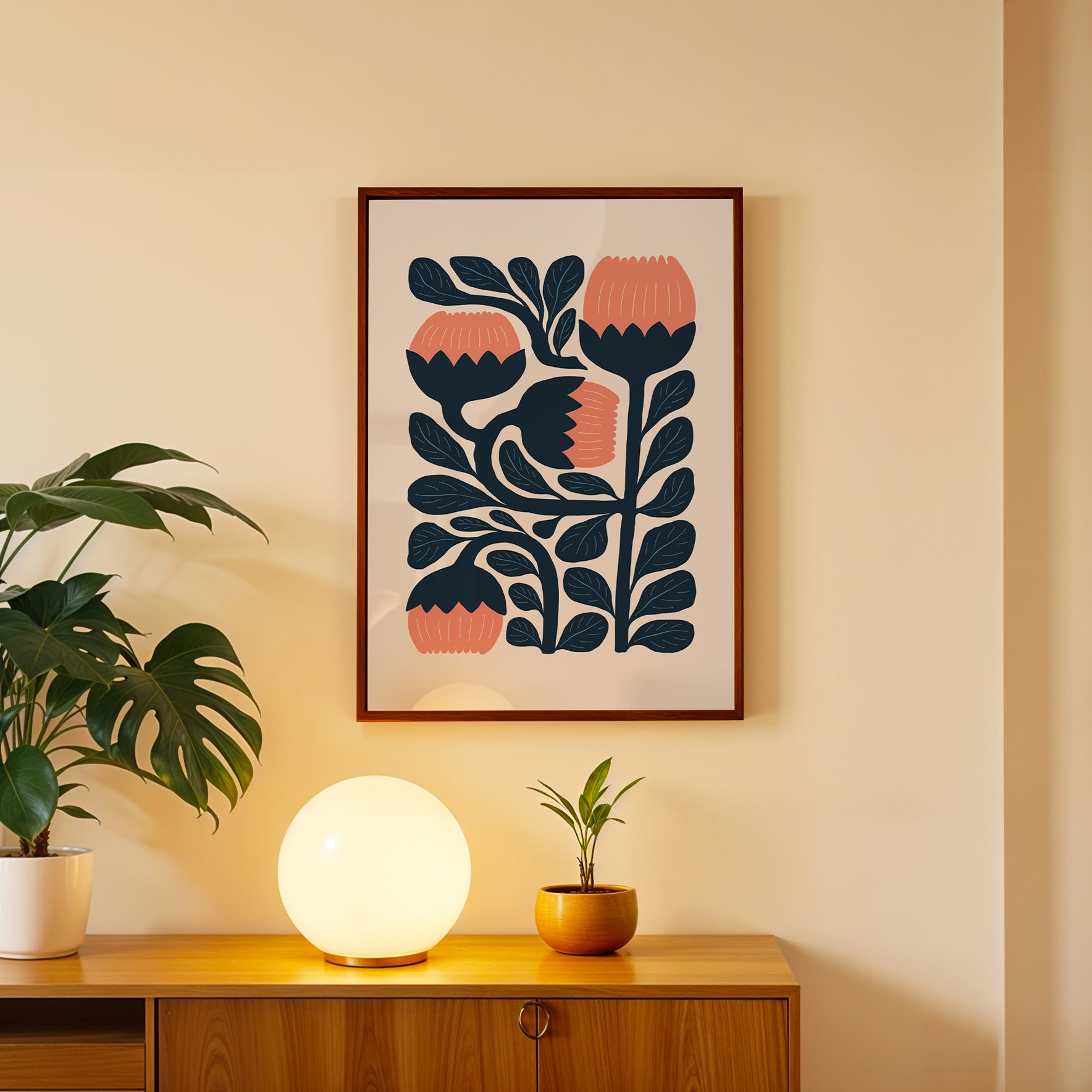 Timeless Floral Abstract Art Frame (AB5)