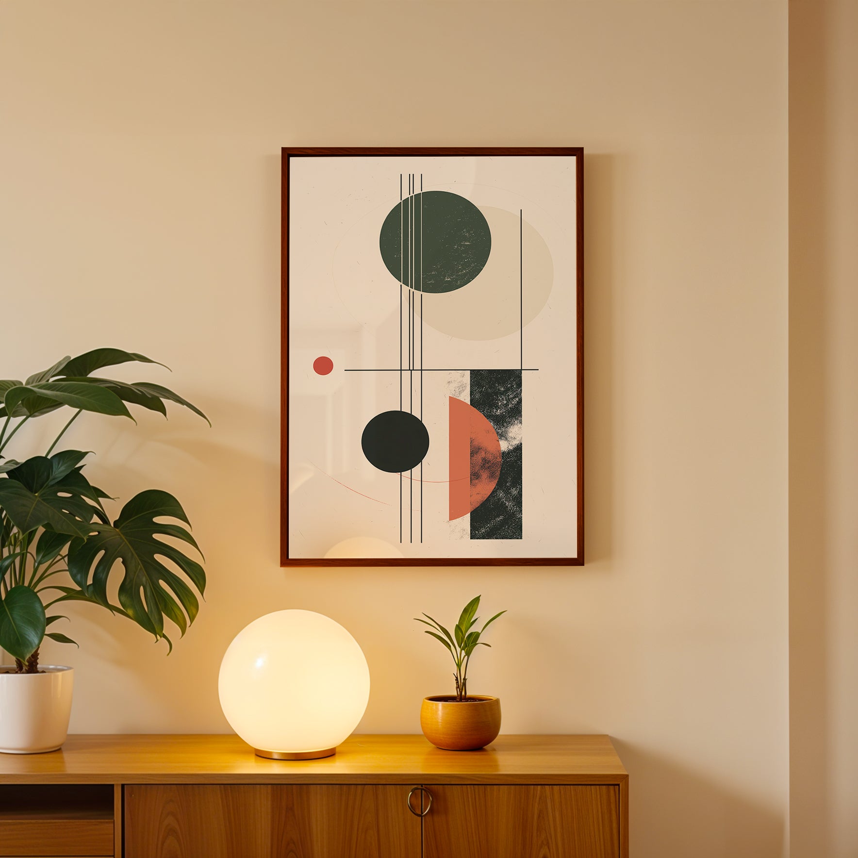 Minimal Circles Abstract Wall Art (AB53)