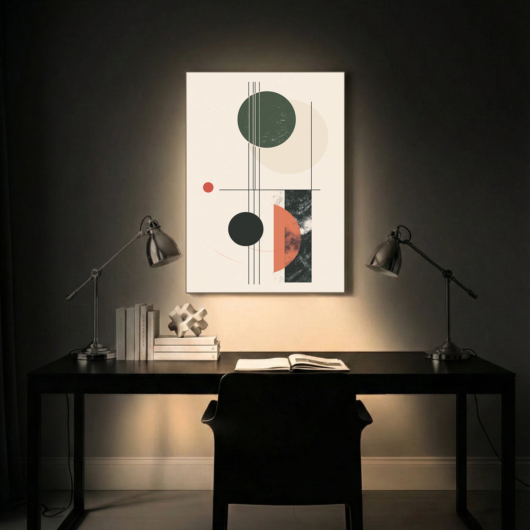 Minimal Circles Abstract Wall Art (AB53)