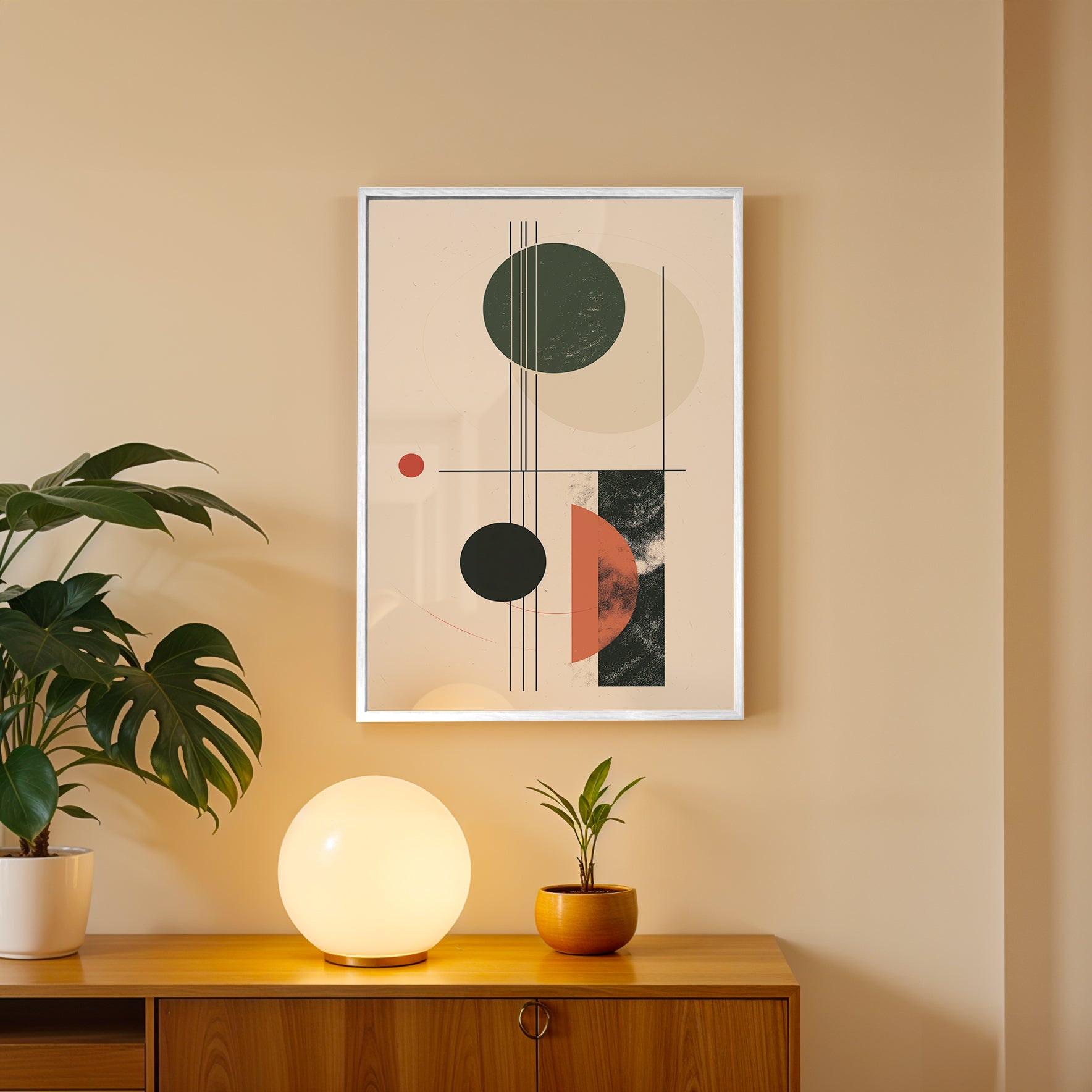 Minimal Circles Abstract Wall Art (AB53)