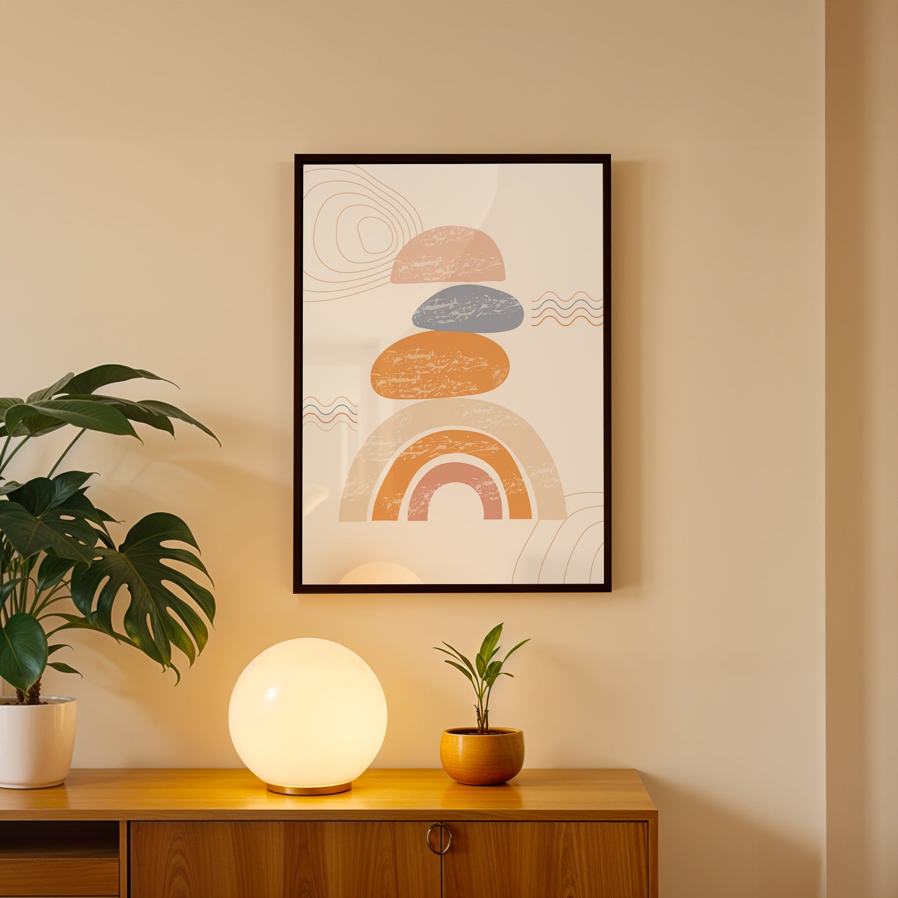 Pastel Layers Abstract Wall Art (AB56)