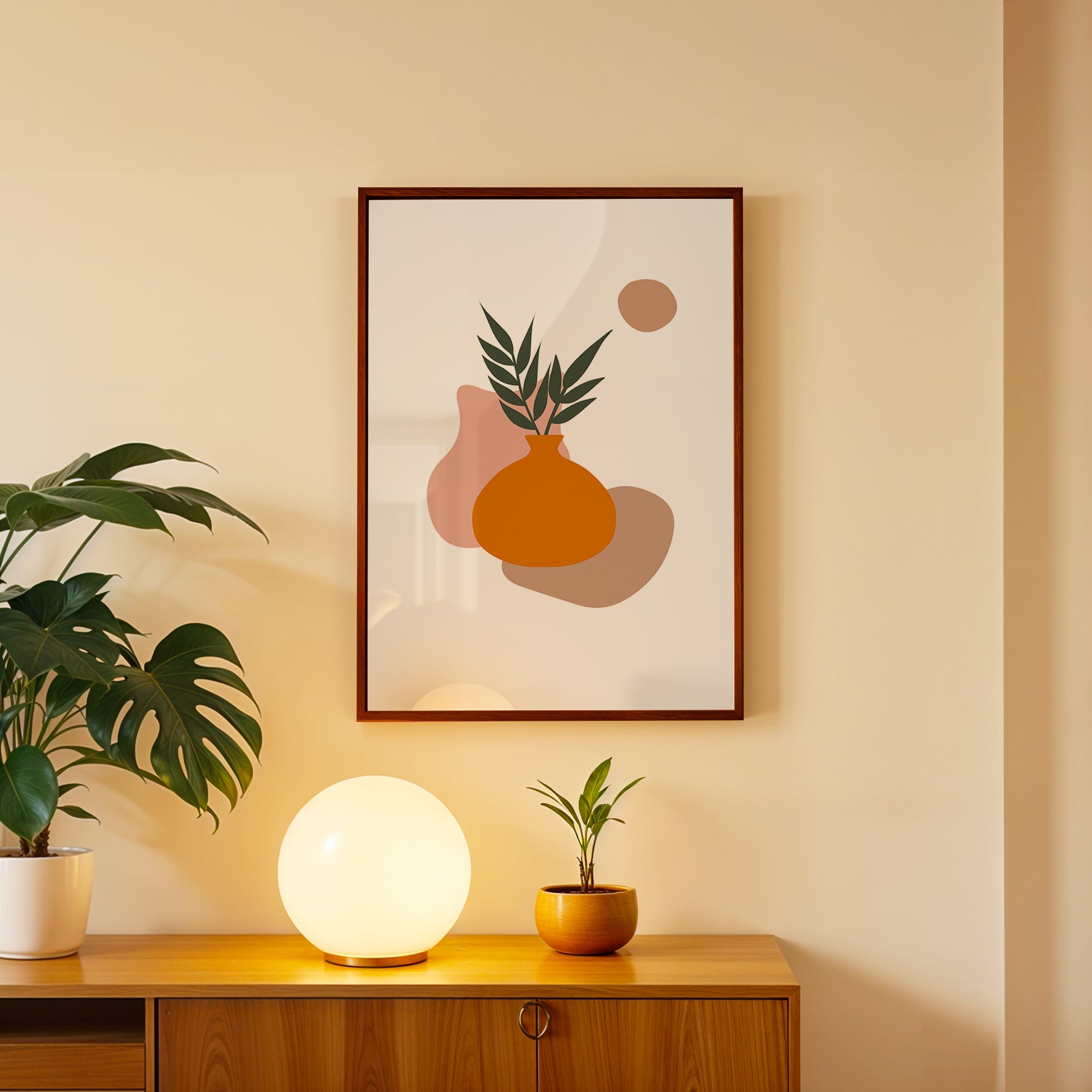 Soft Tropical Abstract Art Frame (AB6)