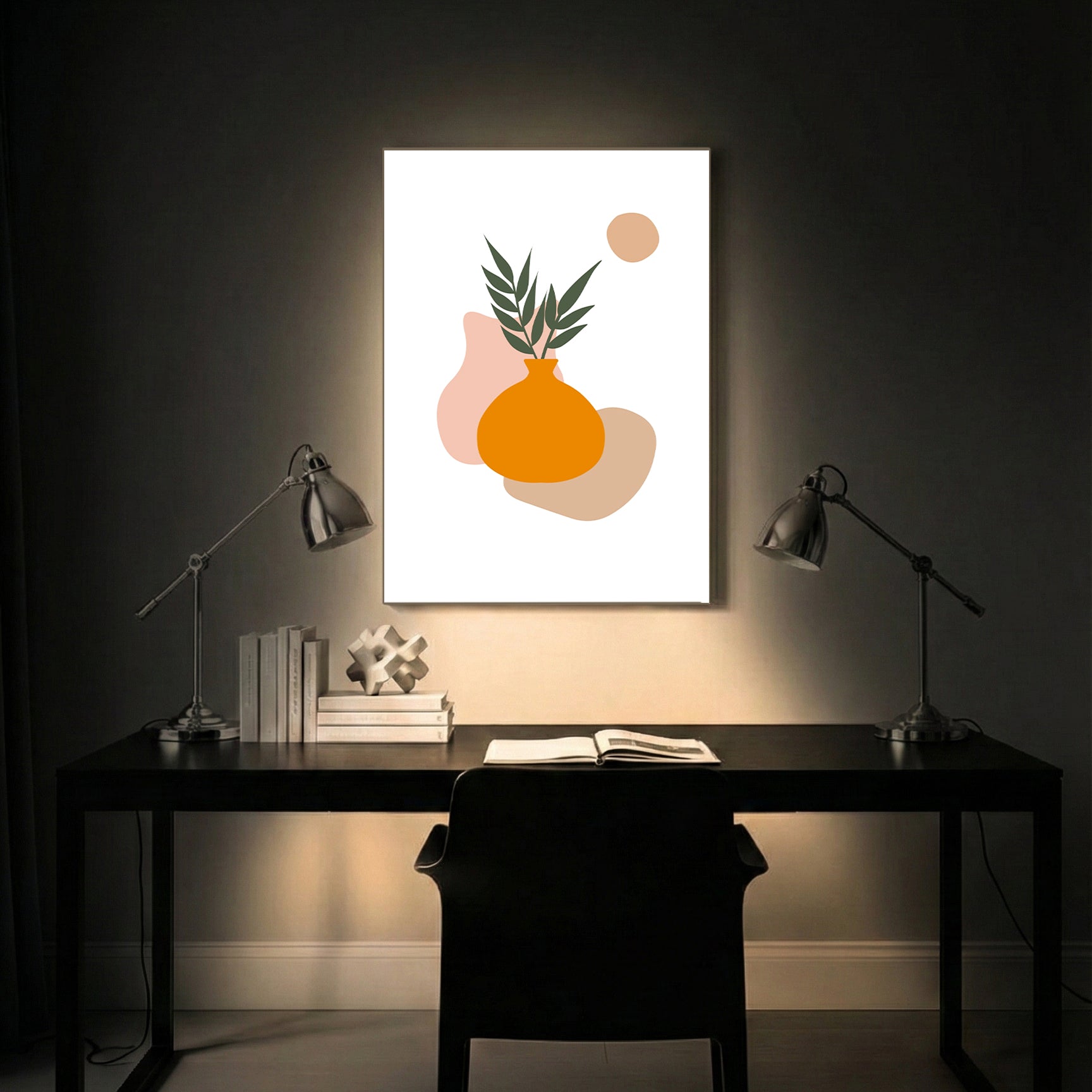Soft Tropical Abstract Art Frame (AB6)