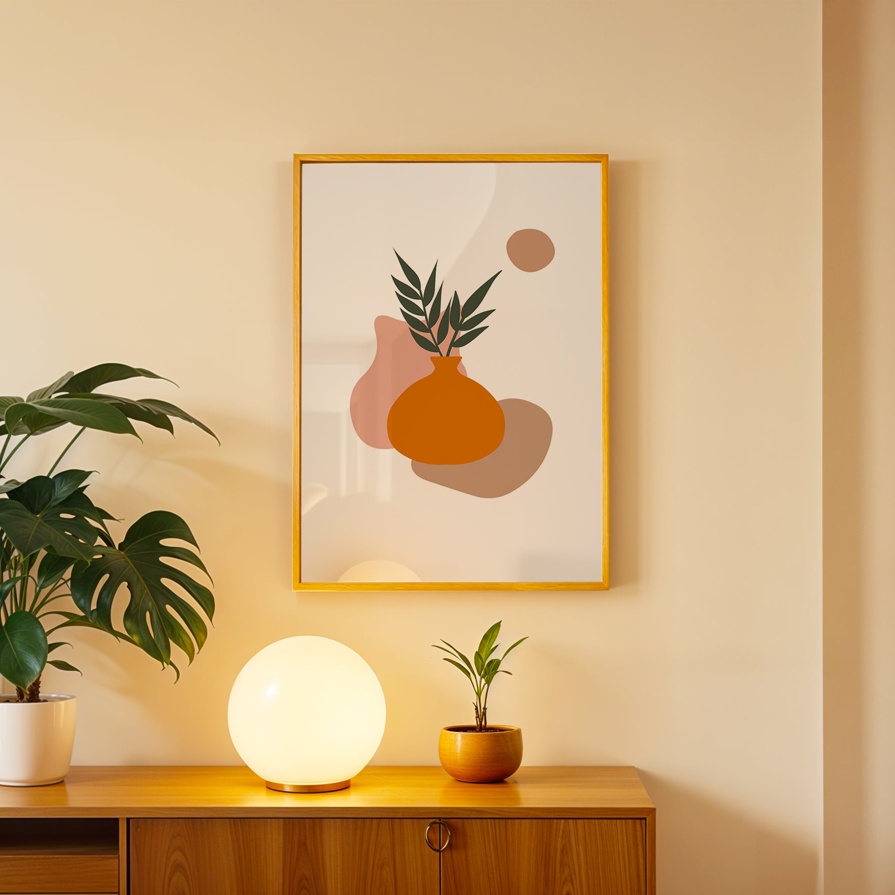 Soft Tropical Abstract Art Frame (AB6)