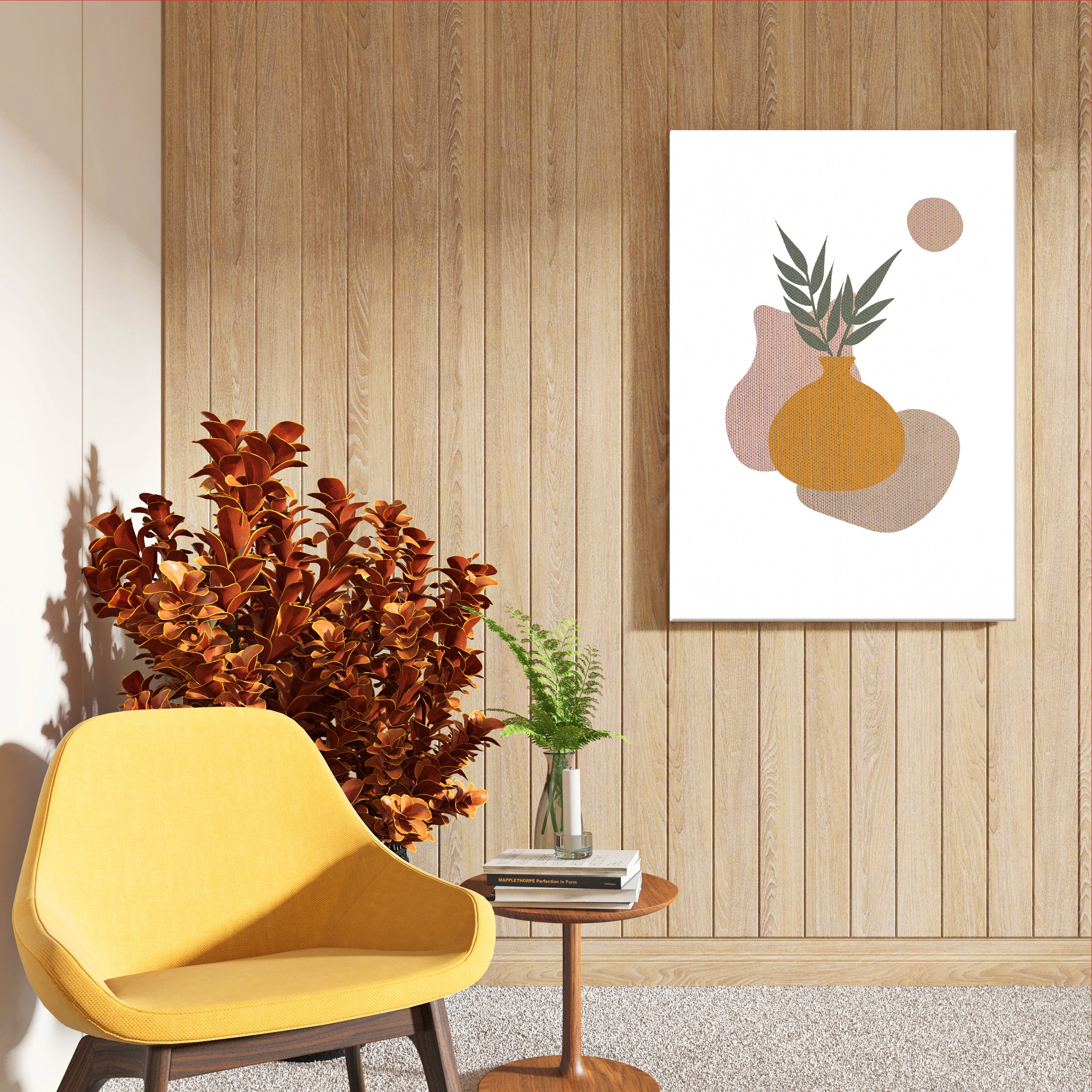 Soft Tropical Abstract Art Frame (AB6)