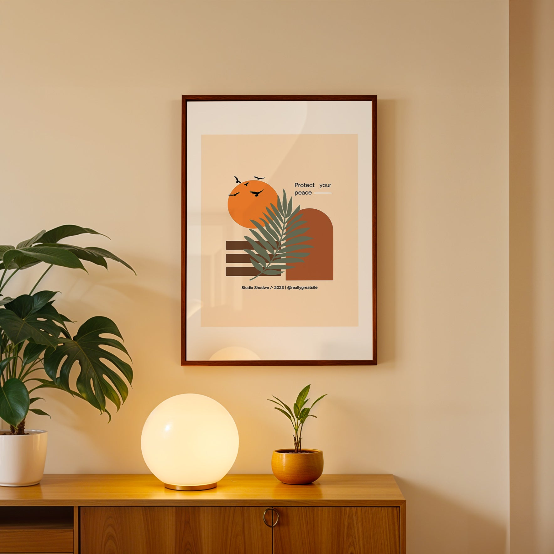 Minimal Harvest Abstract Art Wall (AB62)