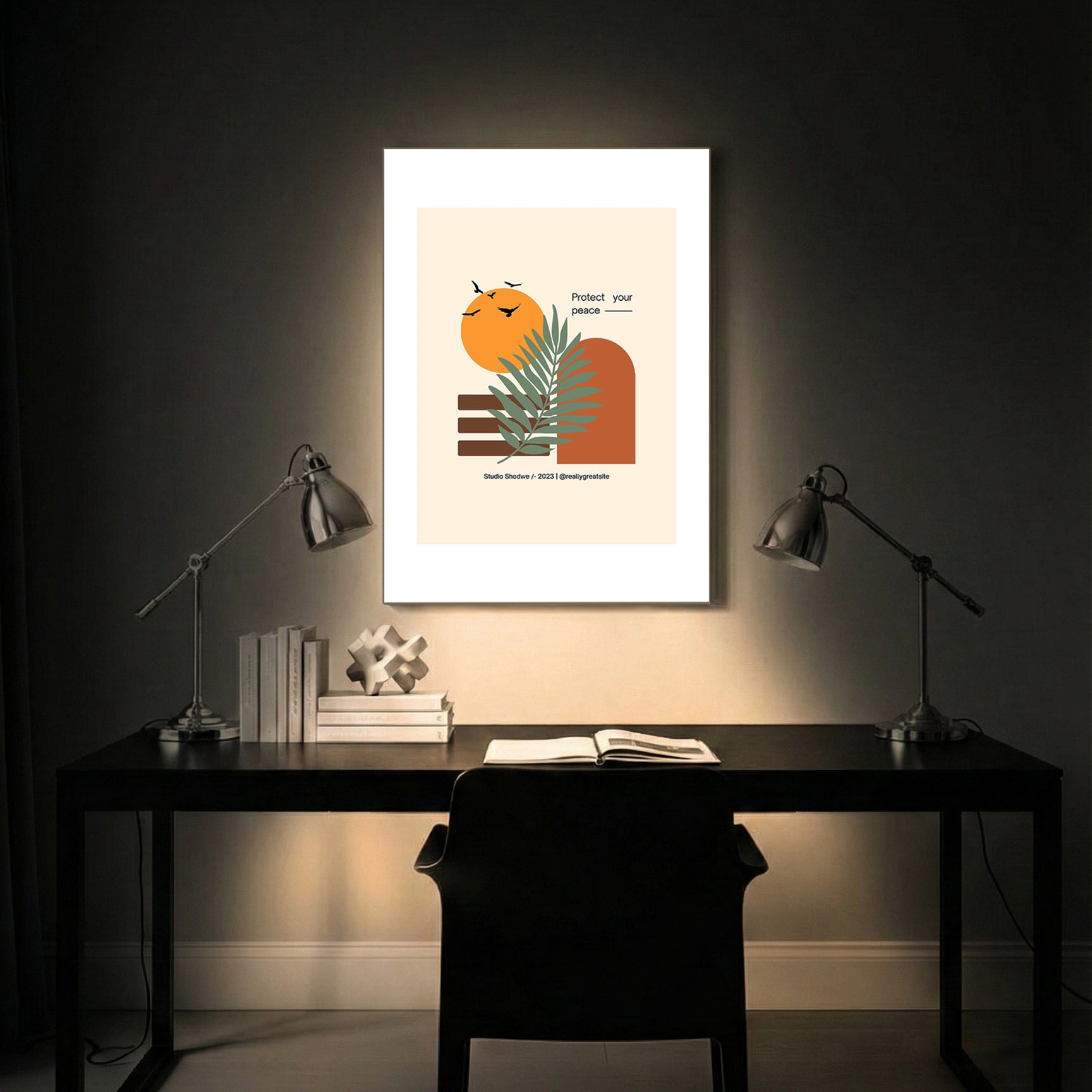 Minimal Harvest Abstract Art Wall (AB62)