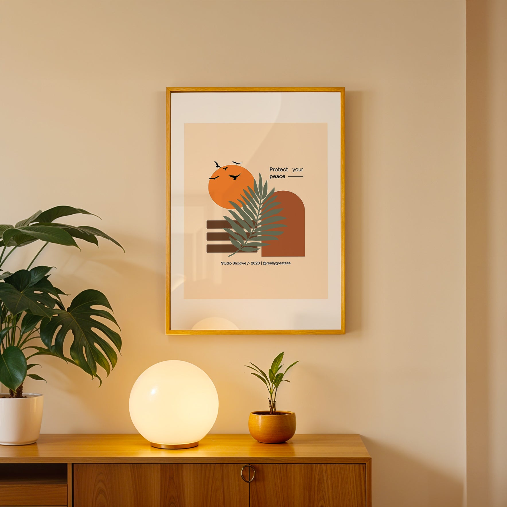 Minimal Harvest Abstract Art Wall (AB62)