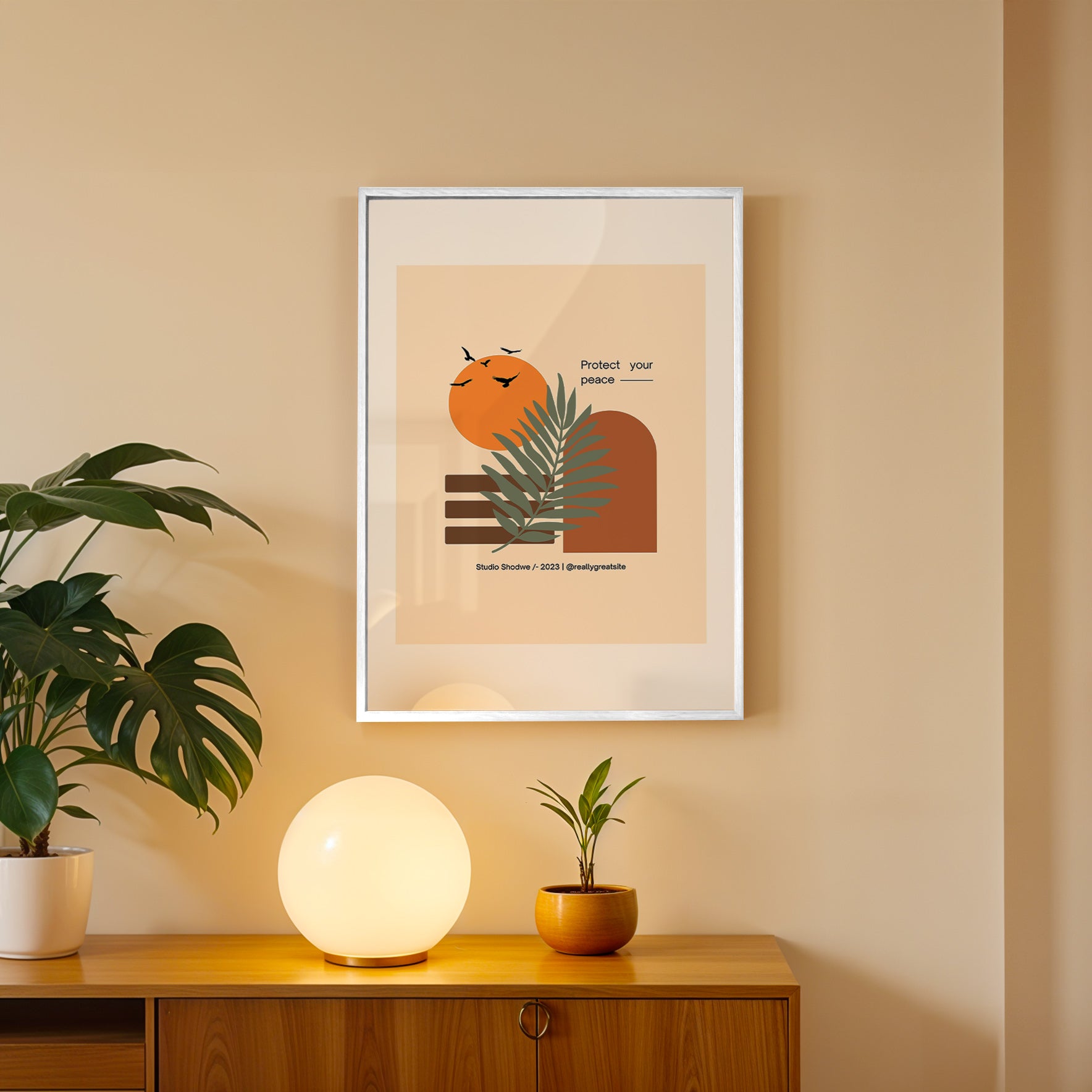 Minimal Harvest Abstract Art Wall (AB62)