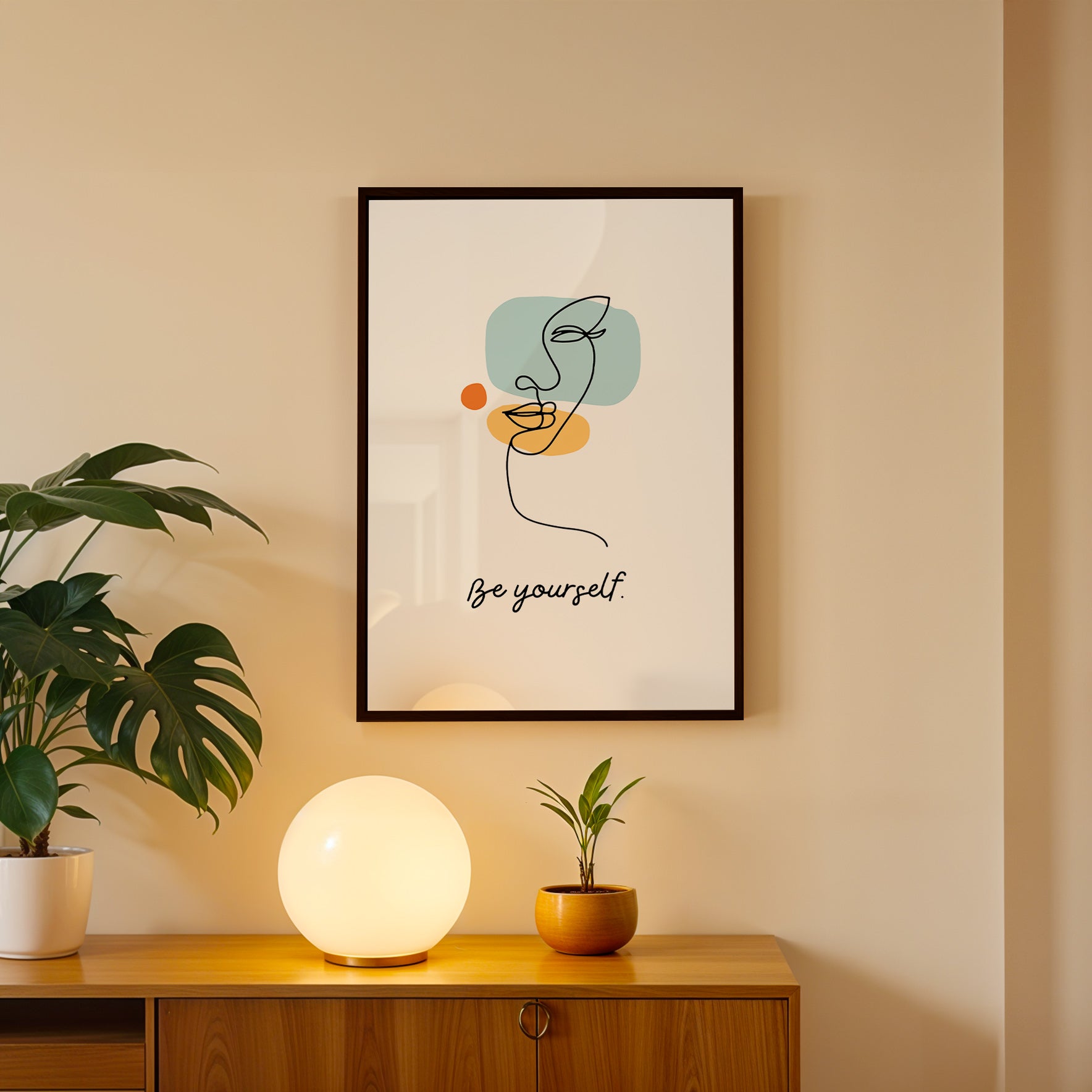Minimal Portrait Sketch – Contemporary Wall Frame (AB63)