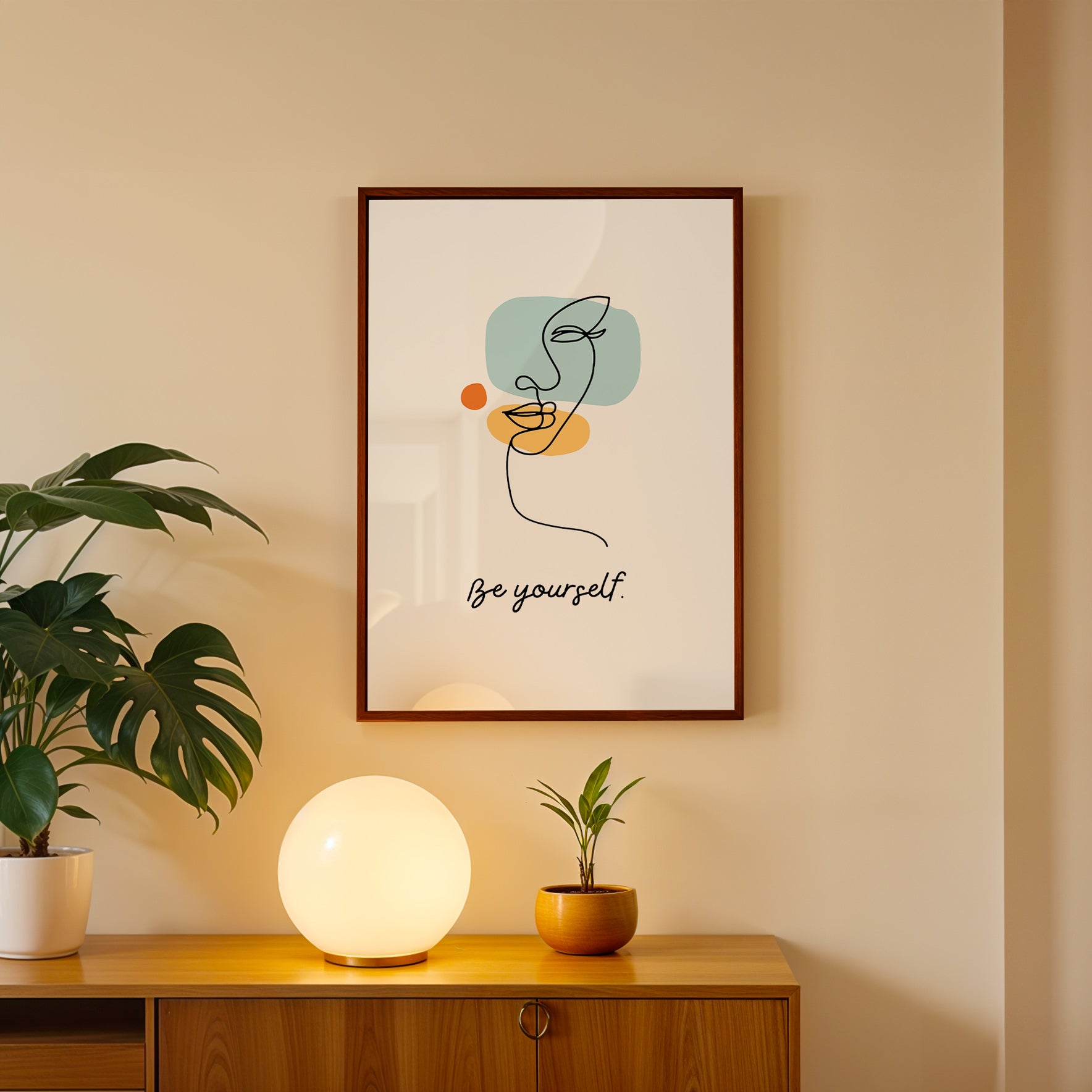 Minimal Portrait Sketch – Contemporary Wall Frame (AB63)