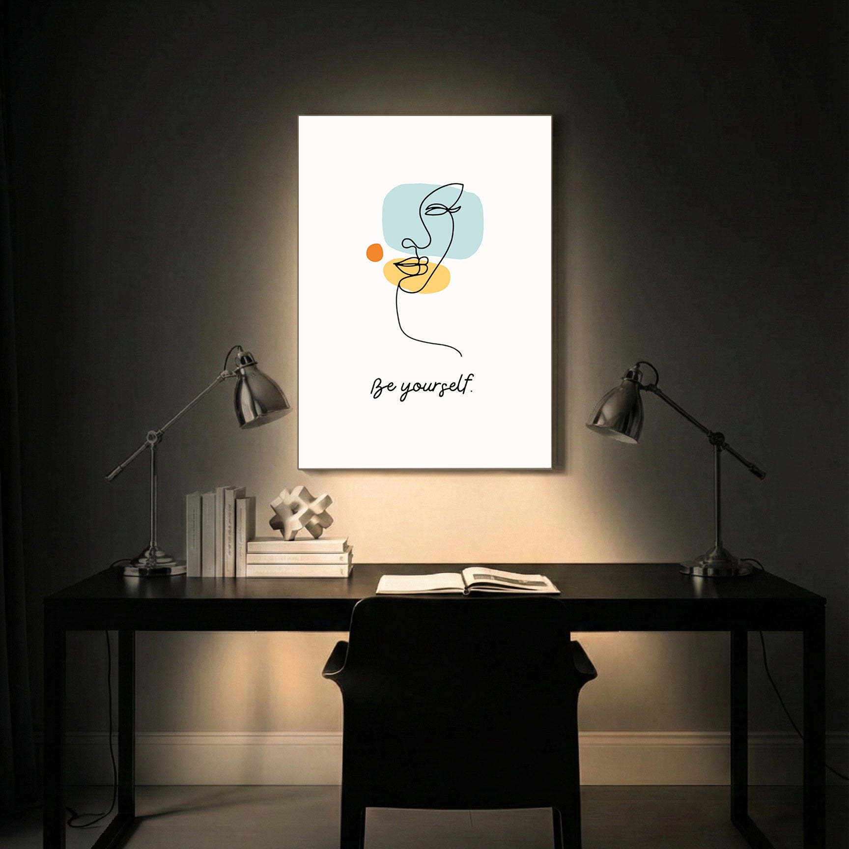 Minimal Portrait Sketch – Contemporary Wall Frame (AB63)