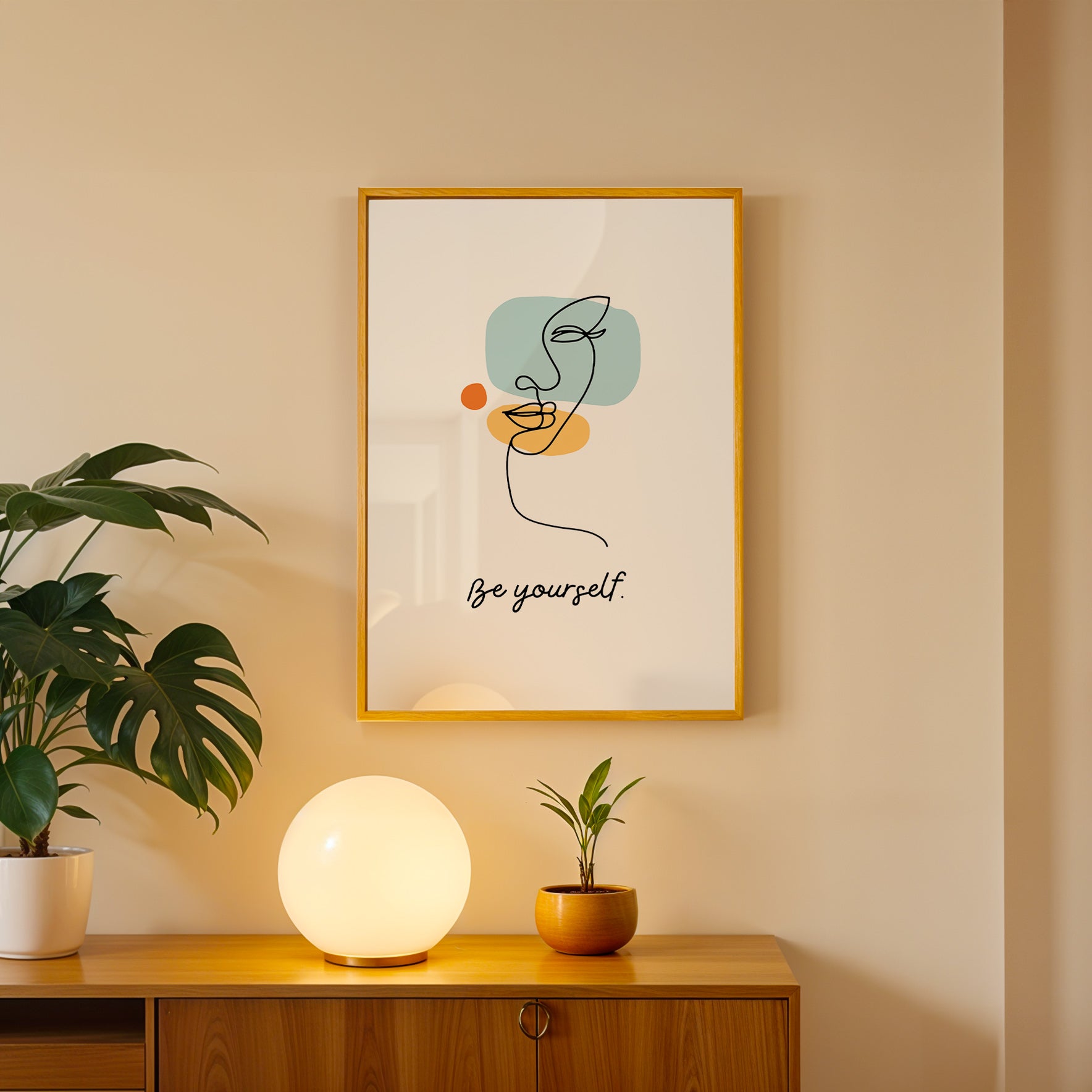 Minimal Portrait Sketch – Contemporary Wall Frame (AB63)