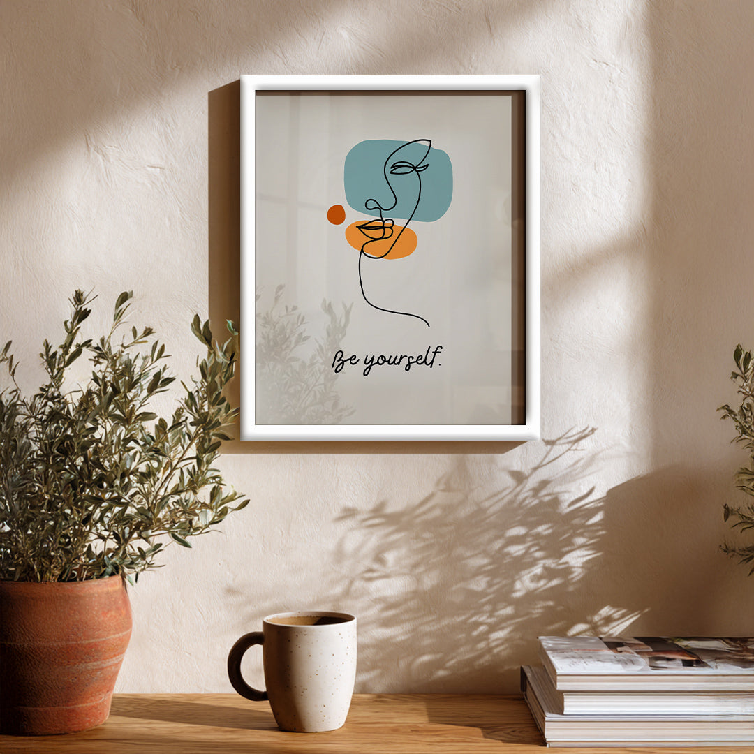 Minimal Portrait Sketch – Contemporary Wall Frame (AB63)