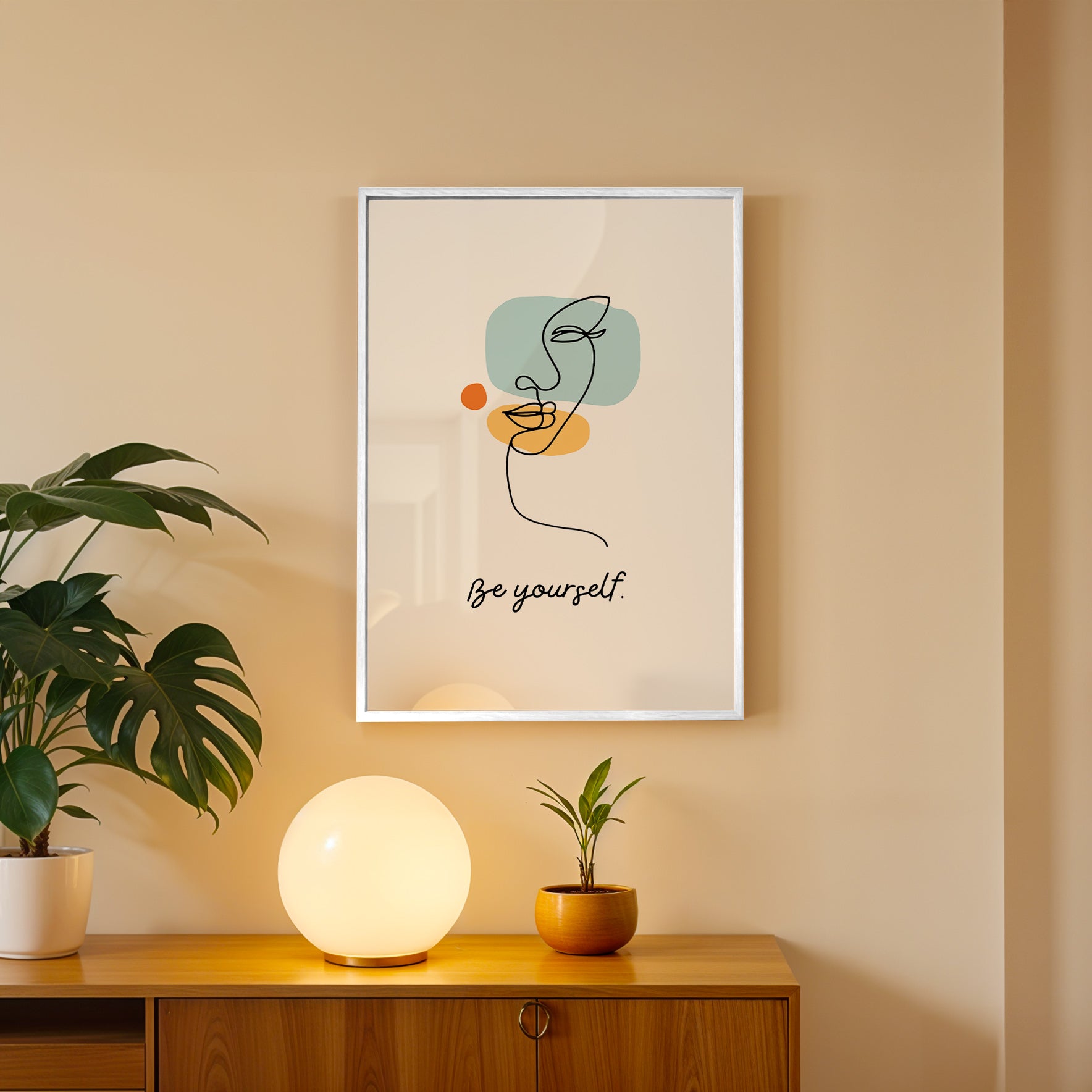 Minimal Portrait Sketch – Contemporary Wall Frame (AB63)