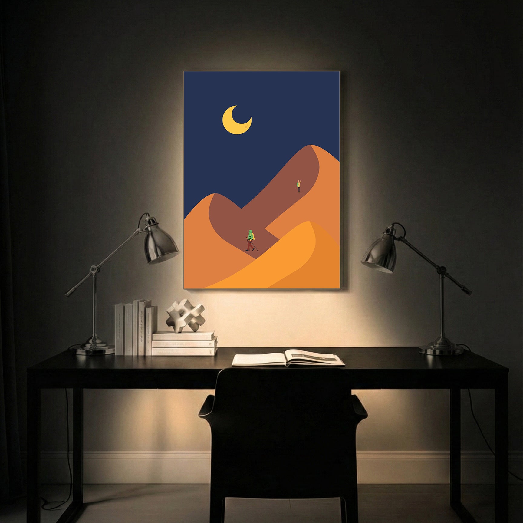 Midnight Horizon Abstract Wall Ar (AB64)