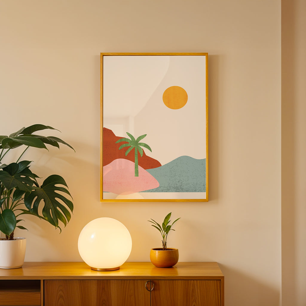 Modern Seaside Geometry Wall Art Frame (AB67)