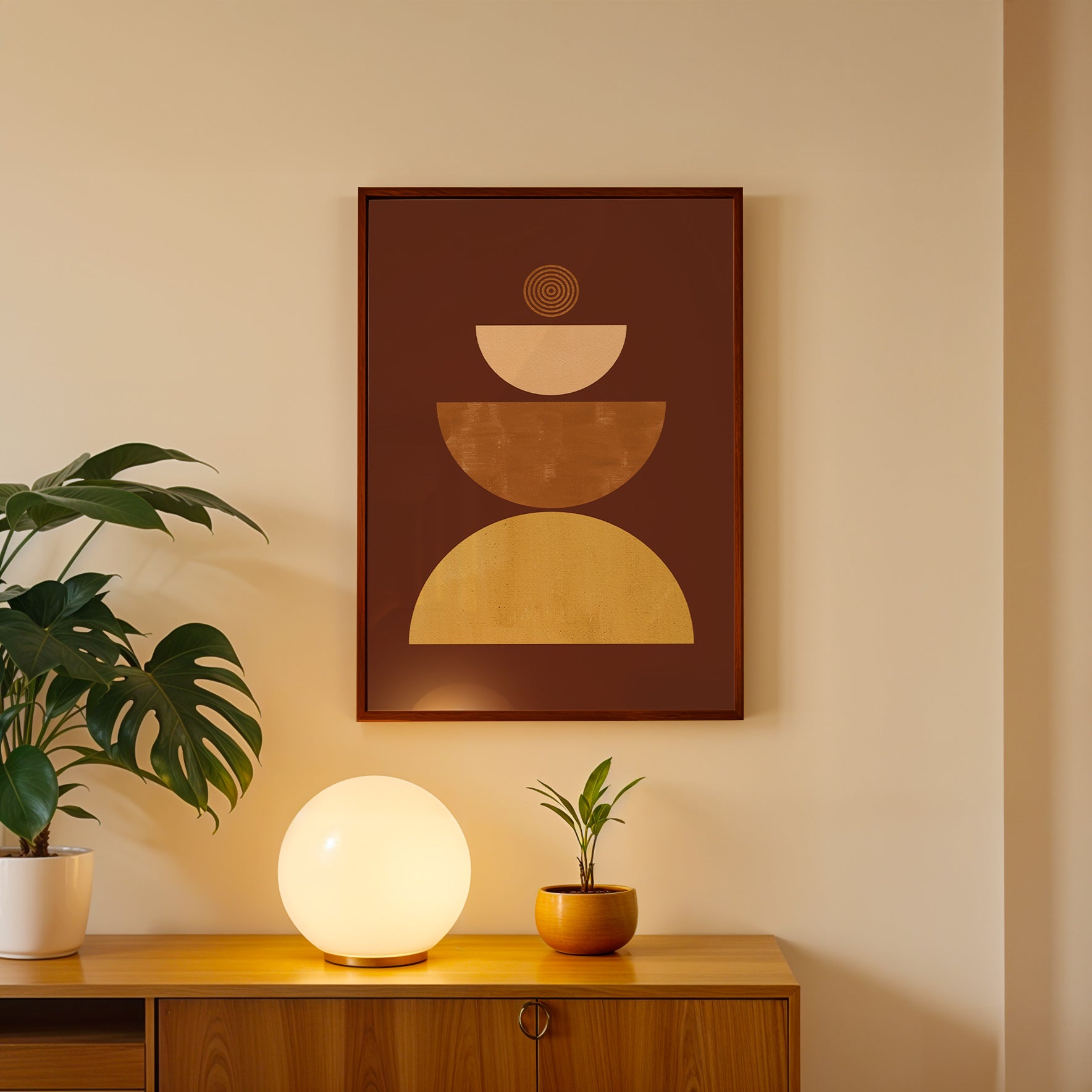 Warm Geometry Abstract Wall Art (AB68)