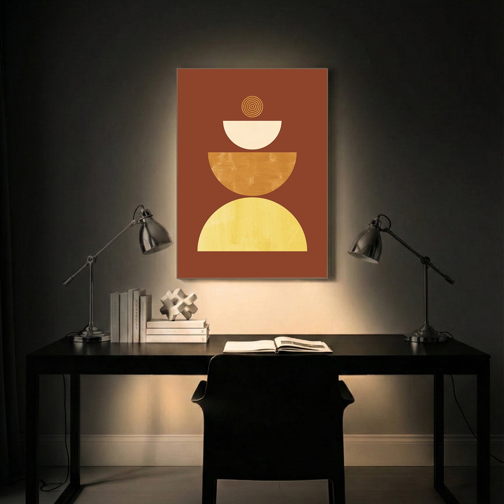 Warm Geometry Abstract Wall Art (AB68)