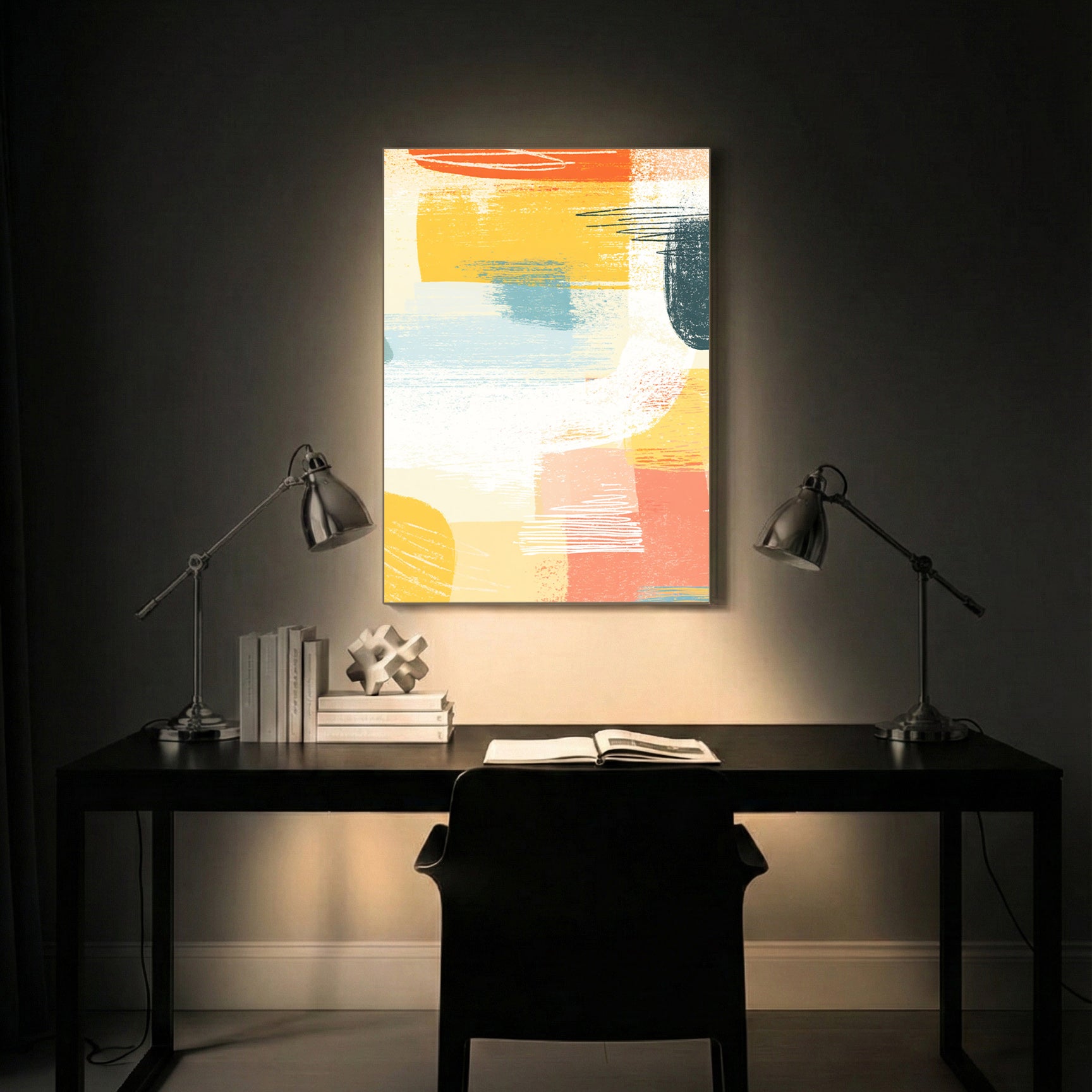 Modern Brush Harmony Wall Art Frame (AB69)