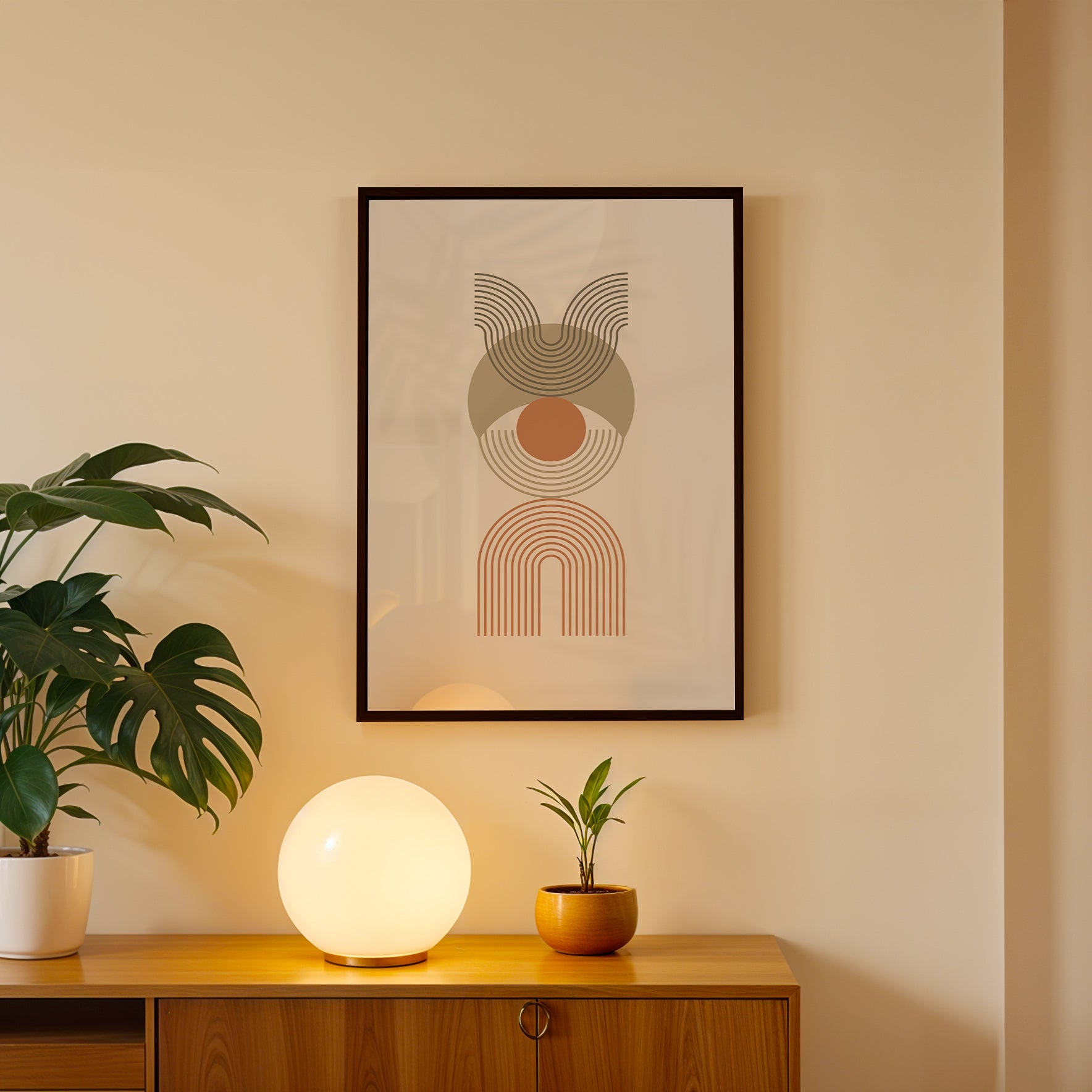 Soft Totem Bloom – Abstract Wall Art Frame (AB72)