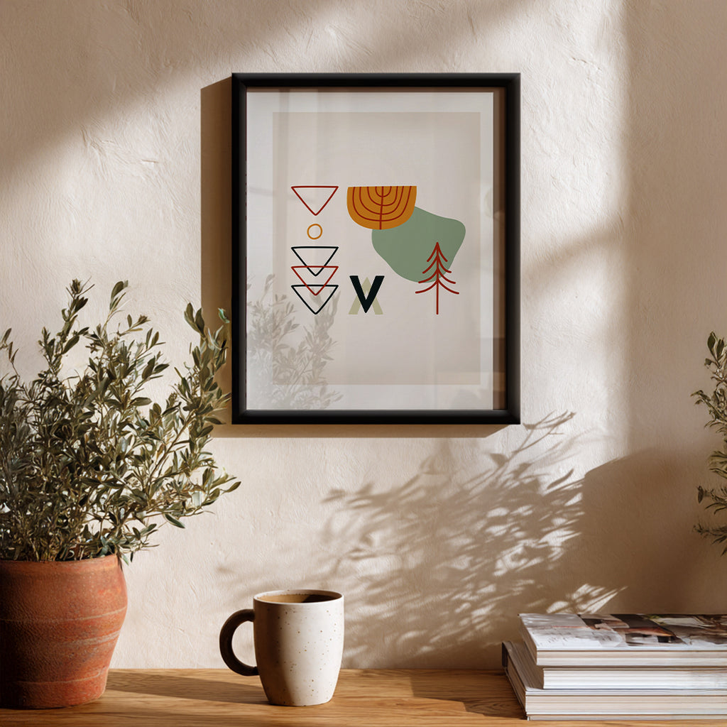 Modern Primitive Forms Wall Art Frame (AB79)