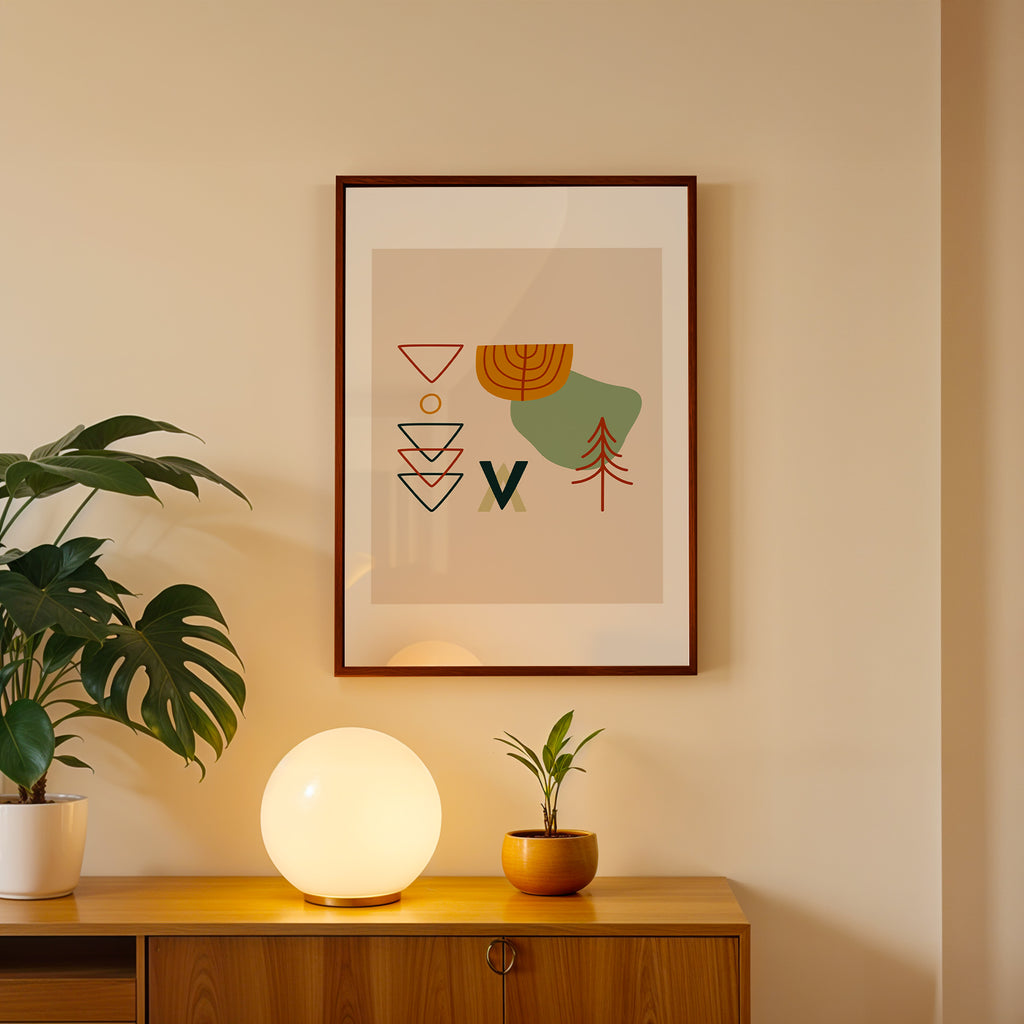 Modern Primitive Forms Wall Art Frame (AB79)