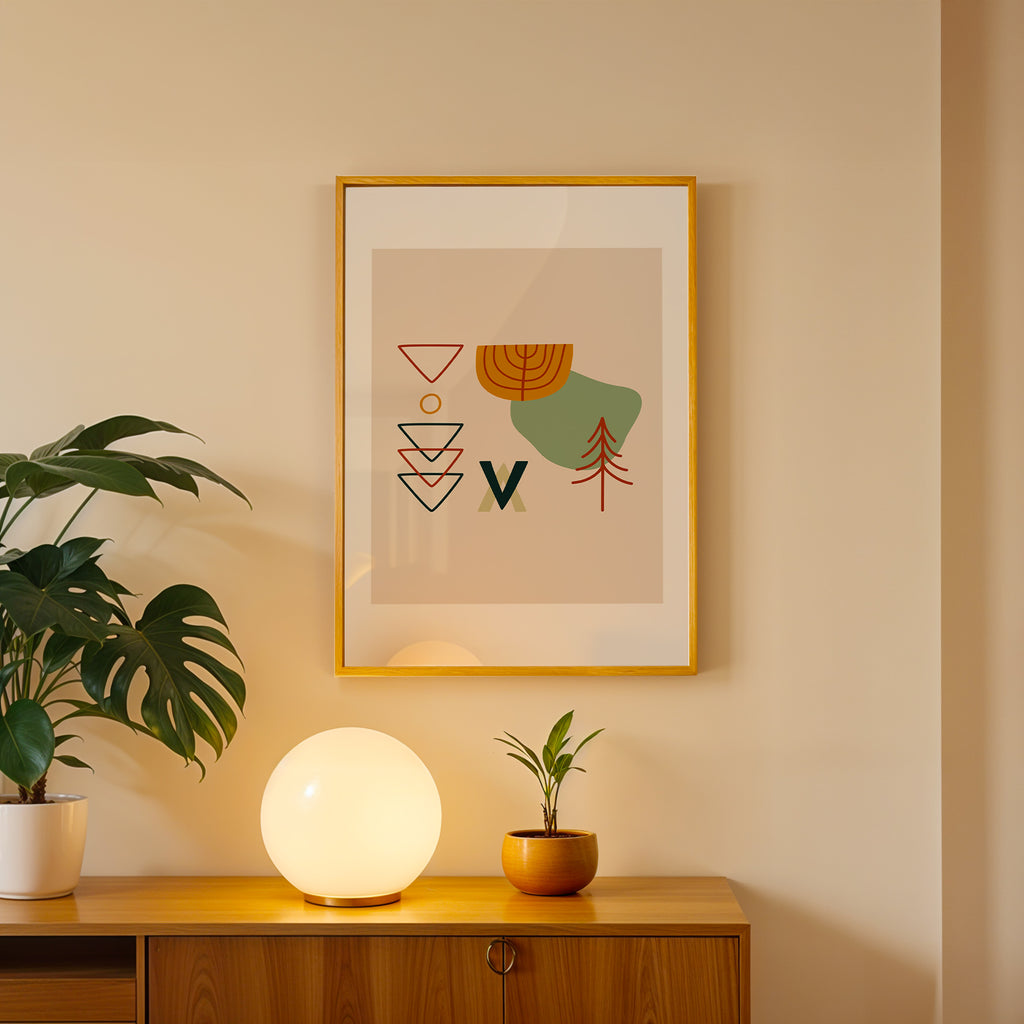 Modern Primitive Forms Wall Art Frame (AB79)