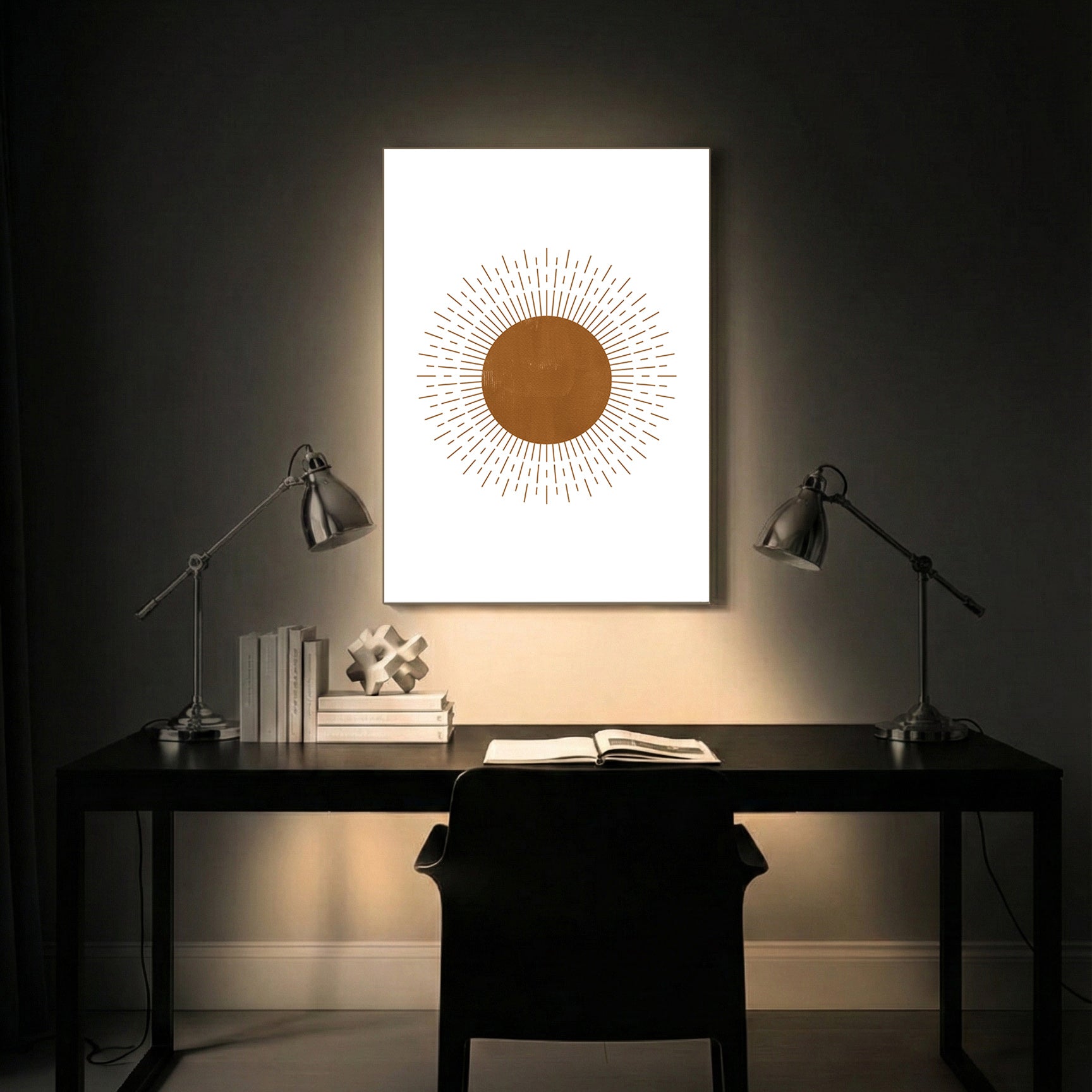 Zen Sunburst Abstract Wall Art (AB82)
