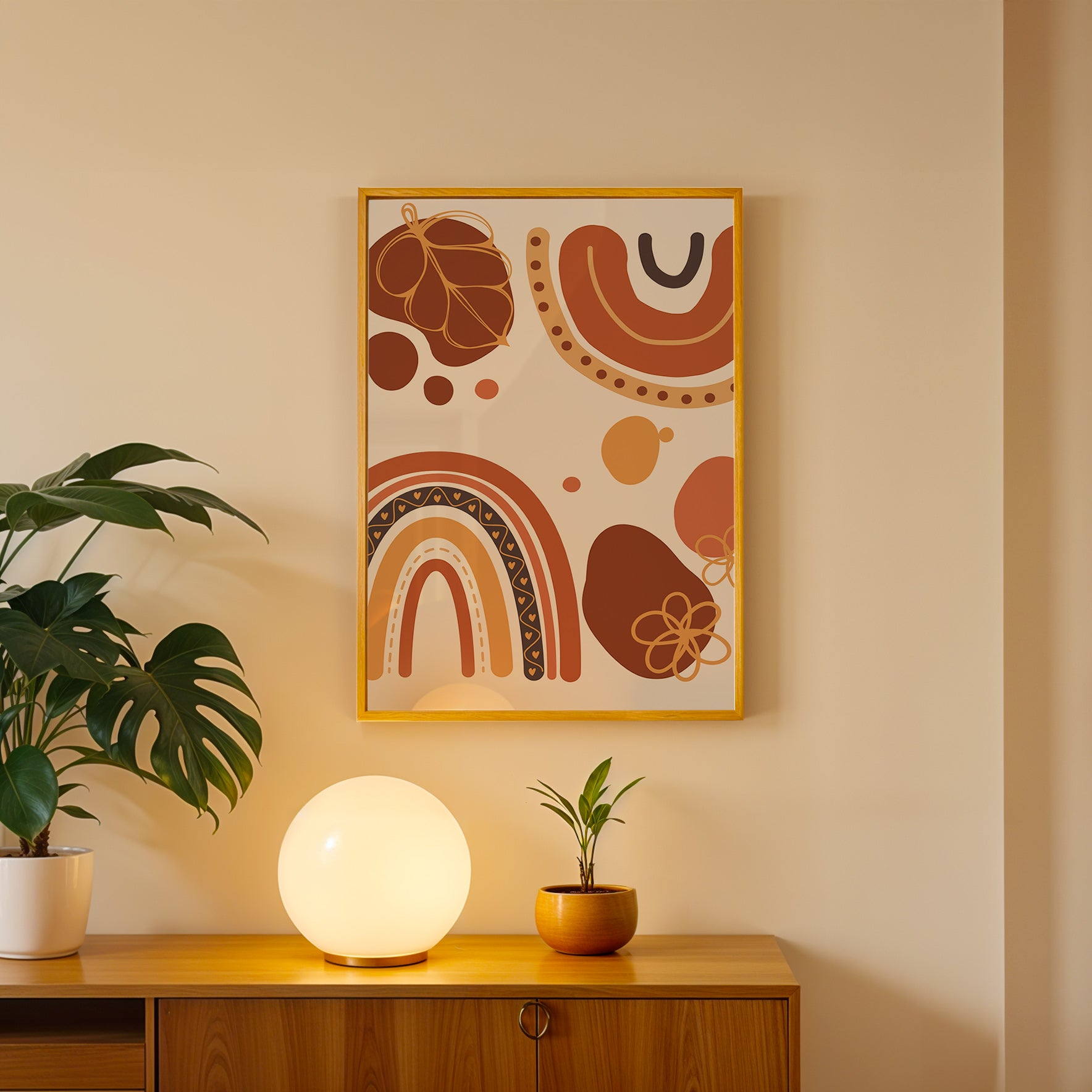 Retro Harmony – Abstract Wall Art Frame (AB85)