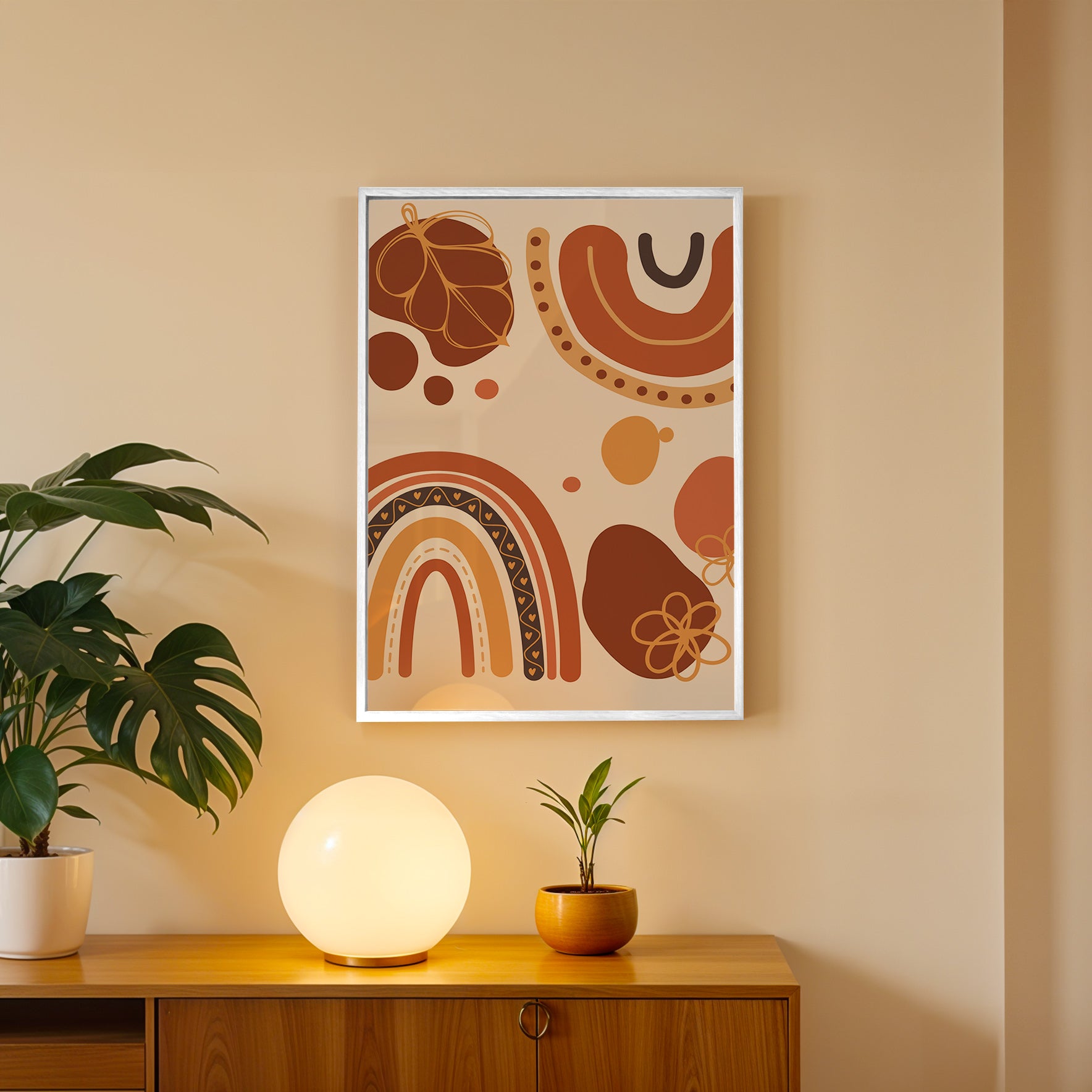 Retro Harmony – Abstract Wall Art Frame (AB85)